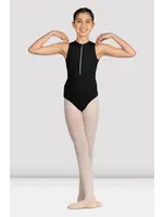 Mirella Zip Front Mesh Back Mock Tank Leo