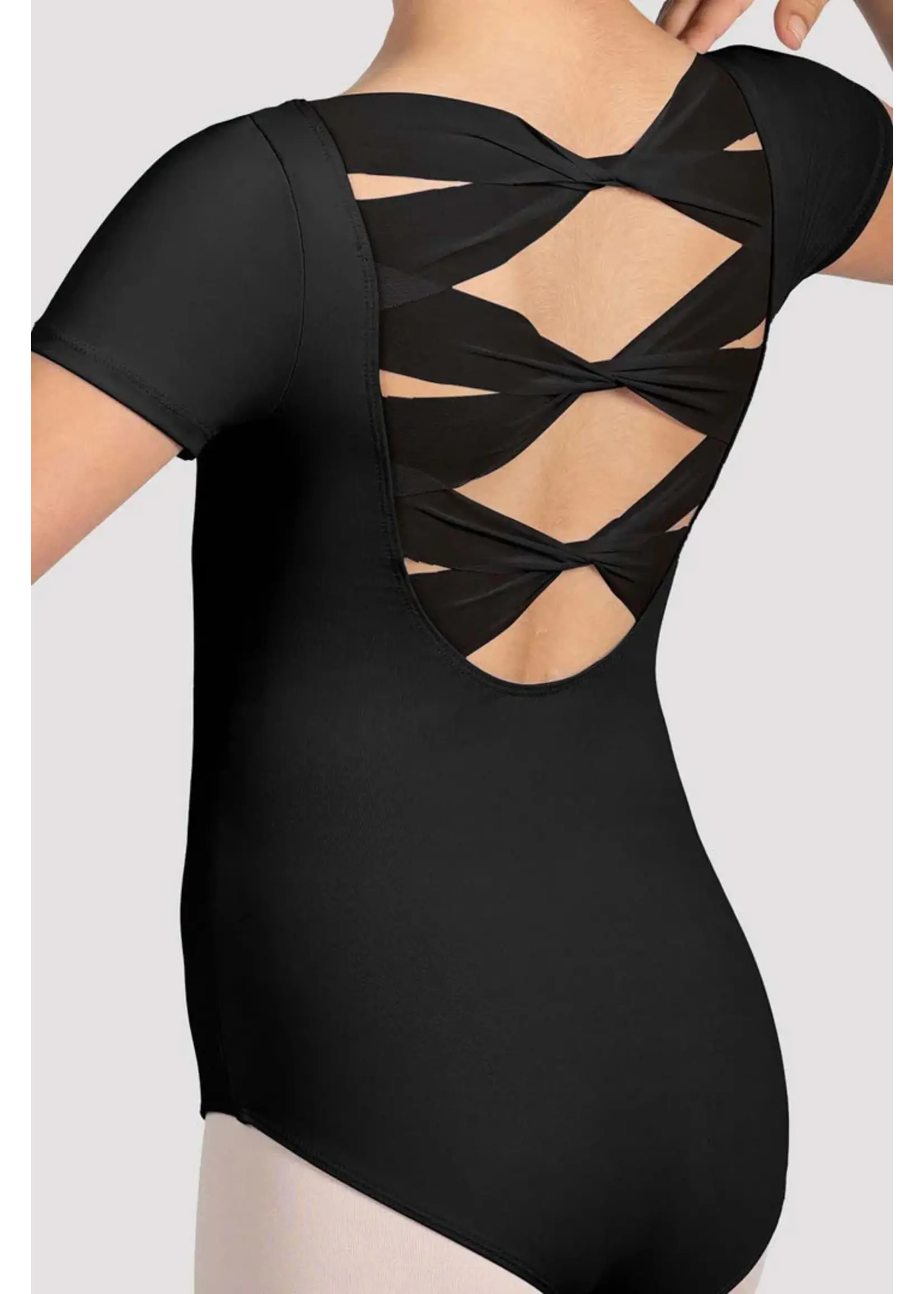 Mirella Boat Neck Mesh Back Cap Sleeve Leo