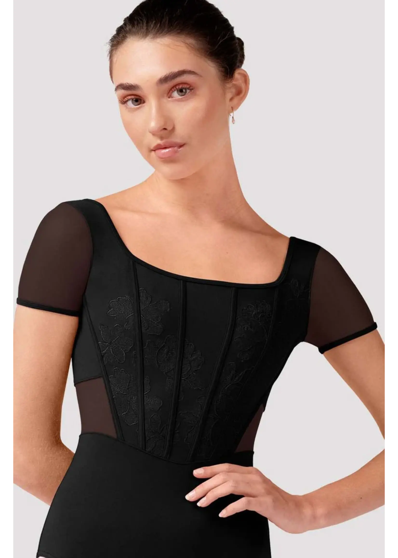 Bloch Embroidered Cap Sleeve Leotard