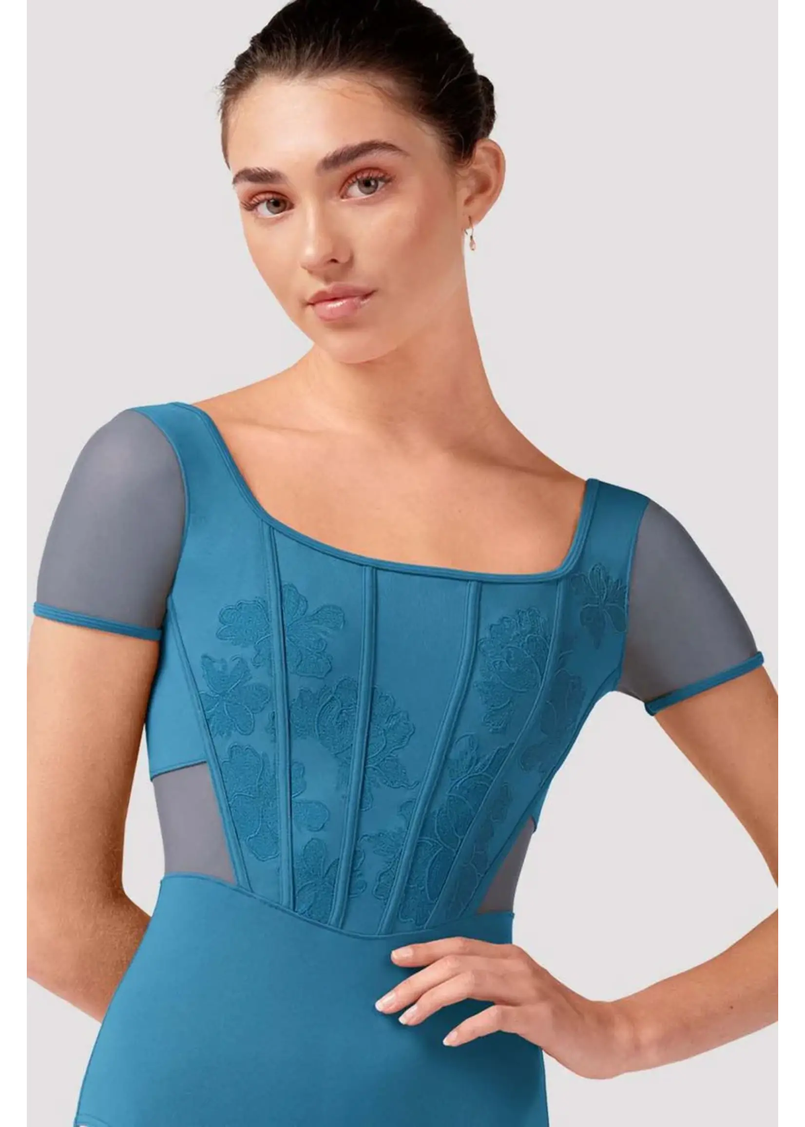 Bloch Embroidered Cap Sleeve Leotard