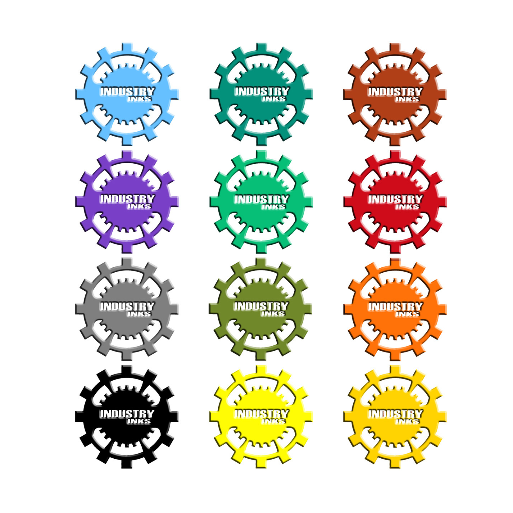 INDUSTRY INKS TRADITIONAL COLOUR  SET - 1OZ