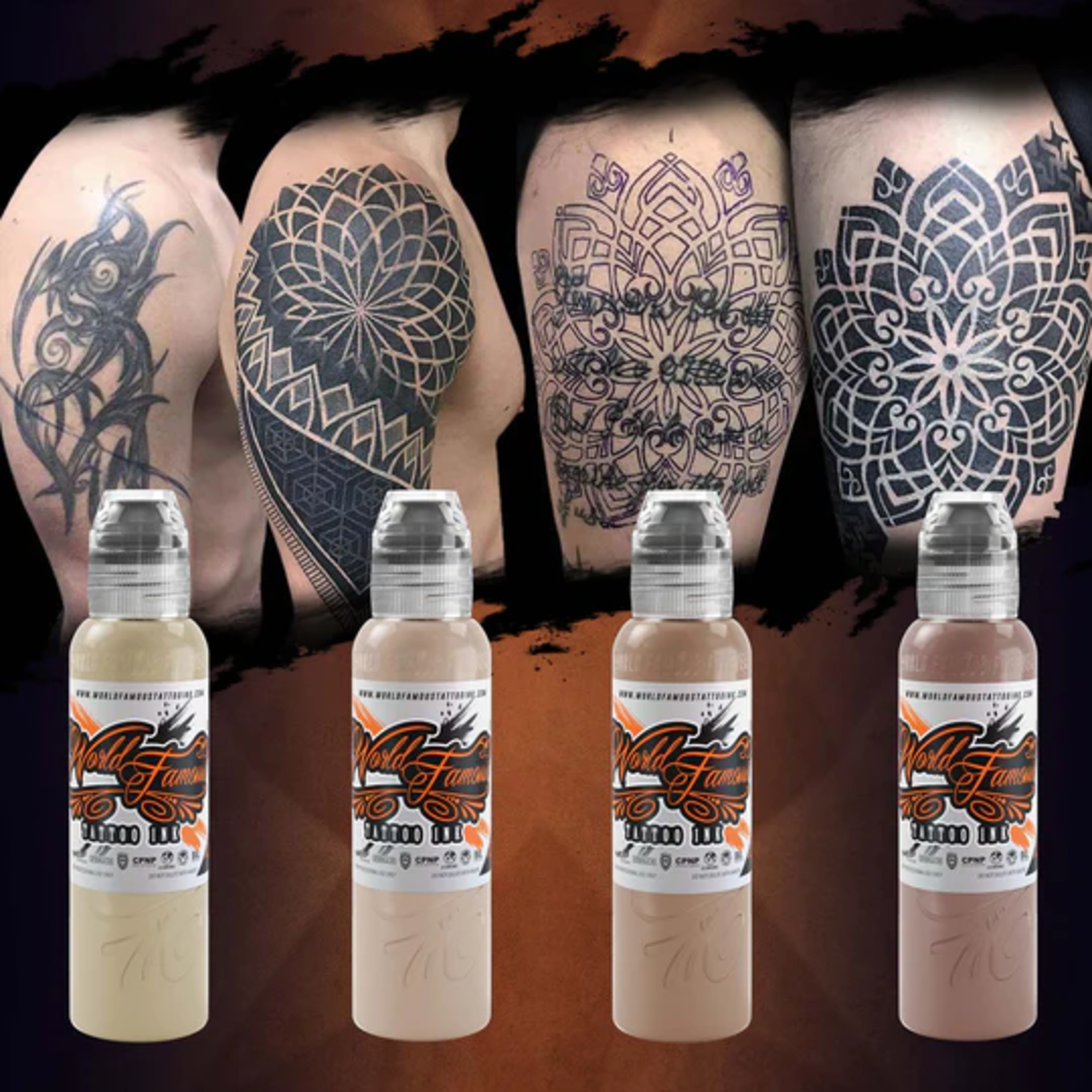 World Famous Tattoo Ink – 12 Color Skintone Set 1oz - Perpetual