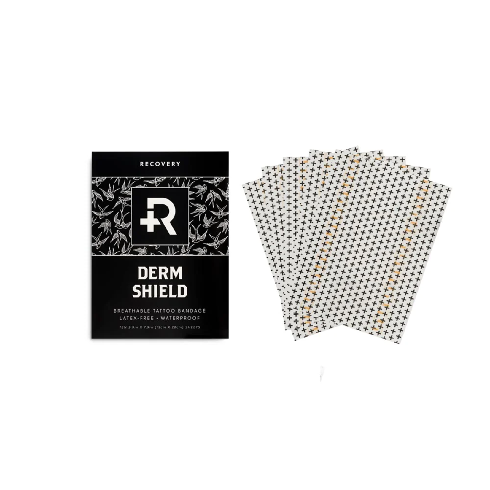 RECOVERY DERM SHIELD – TATTOO ADHESIVE FILM – 5.9" X 7.9" SHEET PACK