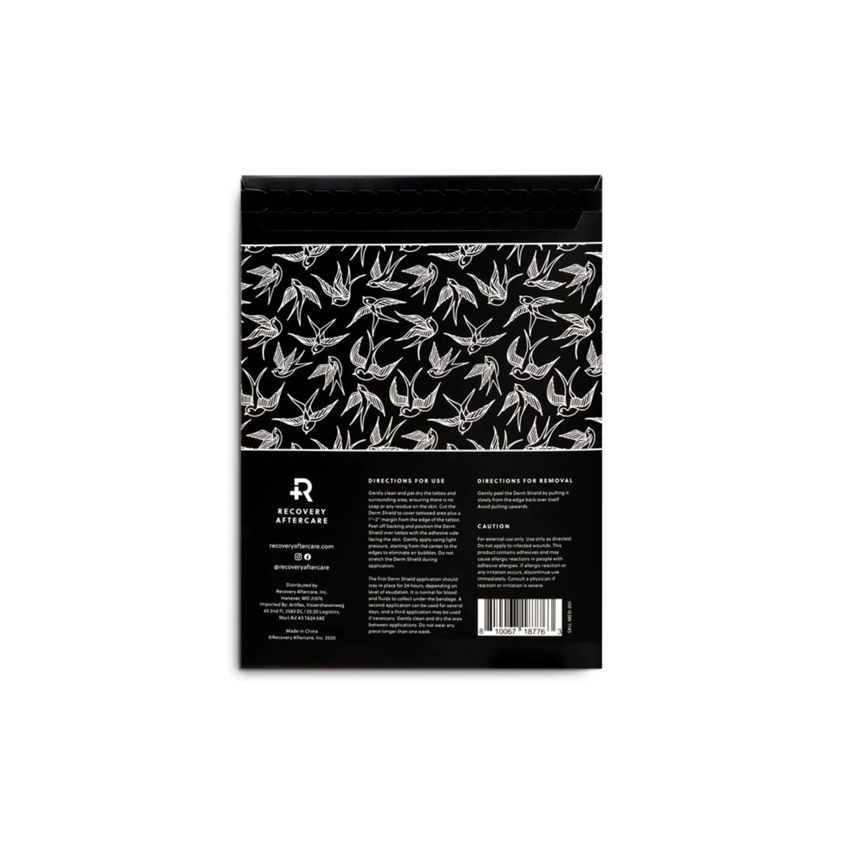 RECOVERY DERM SHIELD – TATTOO ADHESIVE FILM – 5.9" X 7.9" SHEET PACK