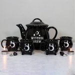 ANARCHY TATTOO SUPPLIES WITCHES BREW CERAMIC CAULDRON TEA SET