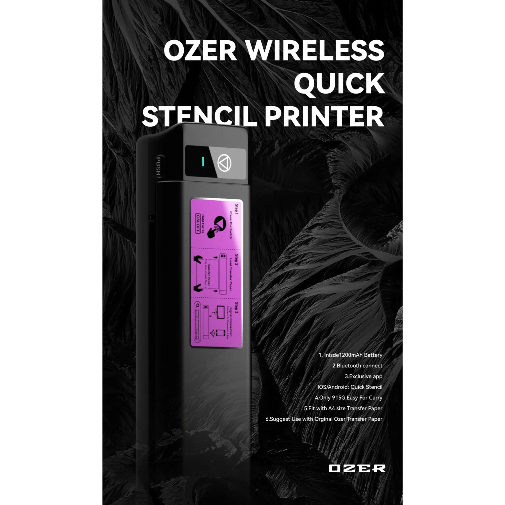 OZER QUICK STENCIL WIRELESS TATTOO PRINTER