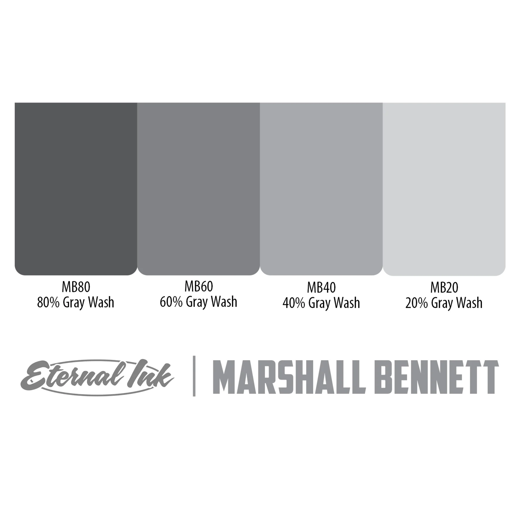 ETERNAL INK MARSHALL BENNETT GRAY WASH SET - ETERNAL INK - PICK A SIZE 4 OZ SET