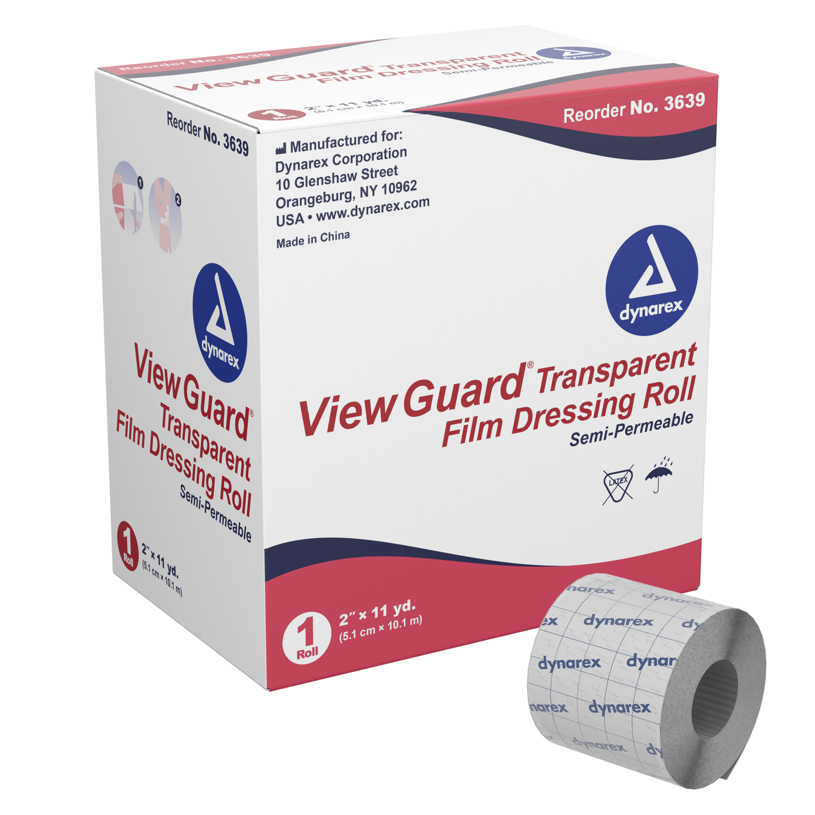 DYNAREX VIEW GUARD TRANSPARENT DRESSING ROLLS