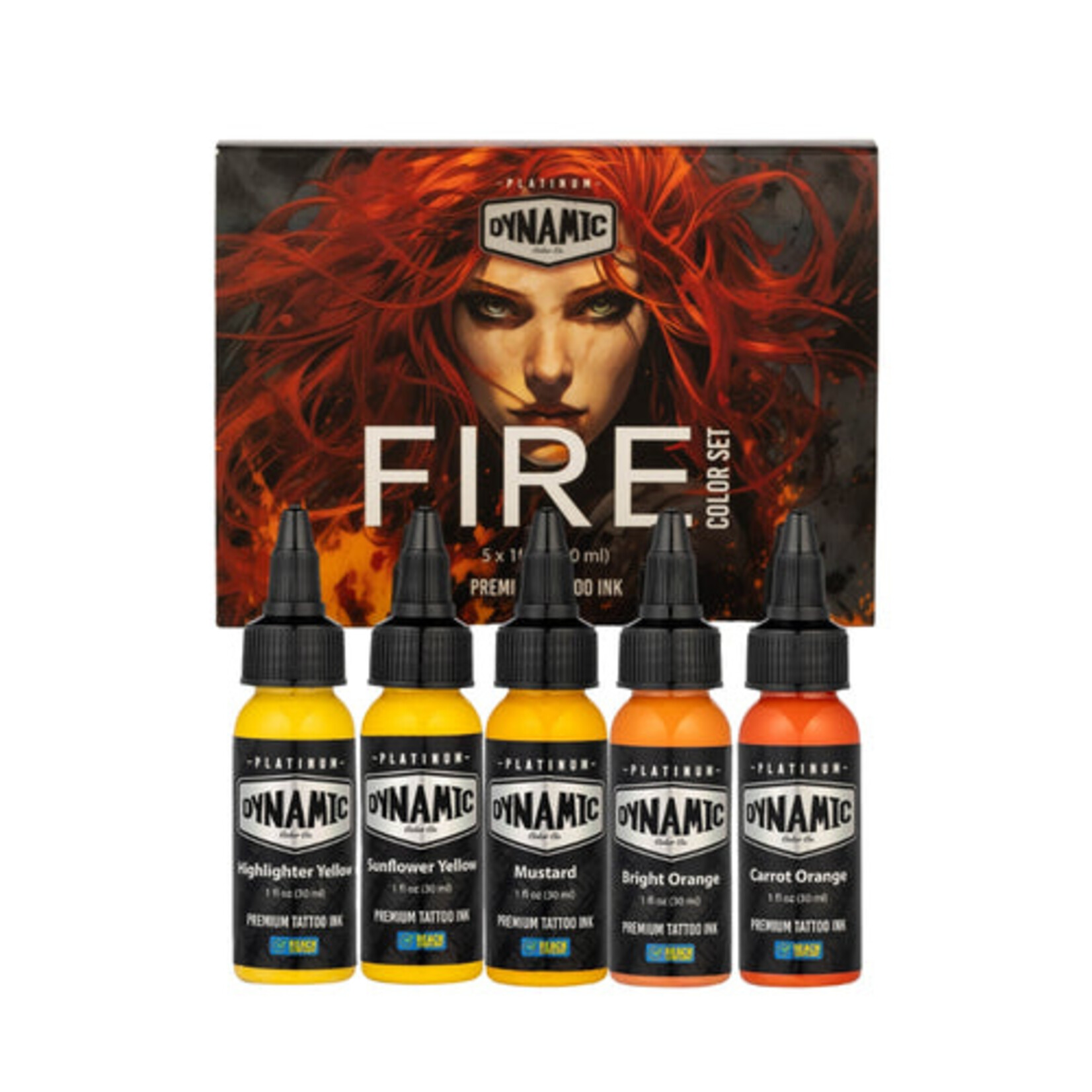 DYNAMIC INK PLATINUM FIRE 1OZ 5 BOTTLE COLOR SET