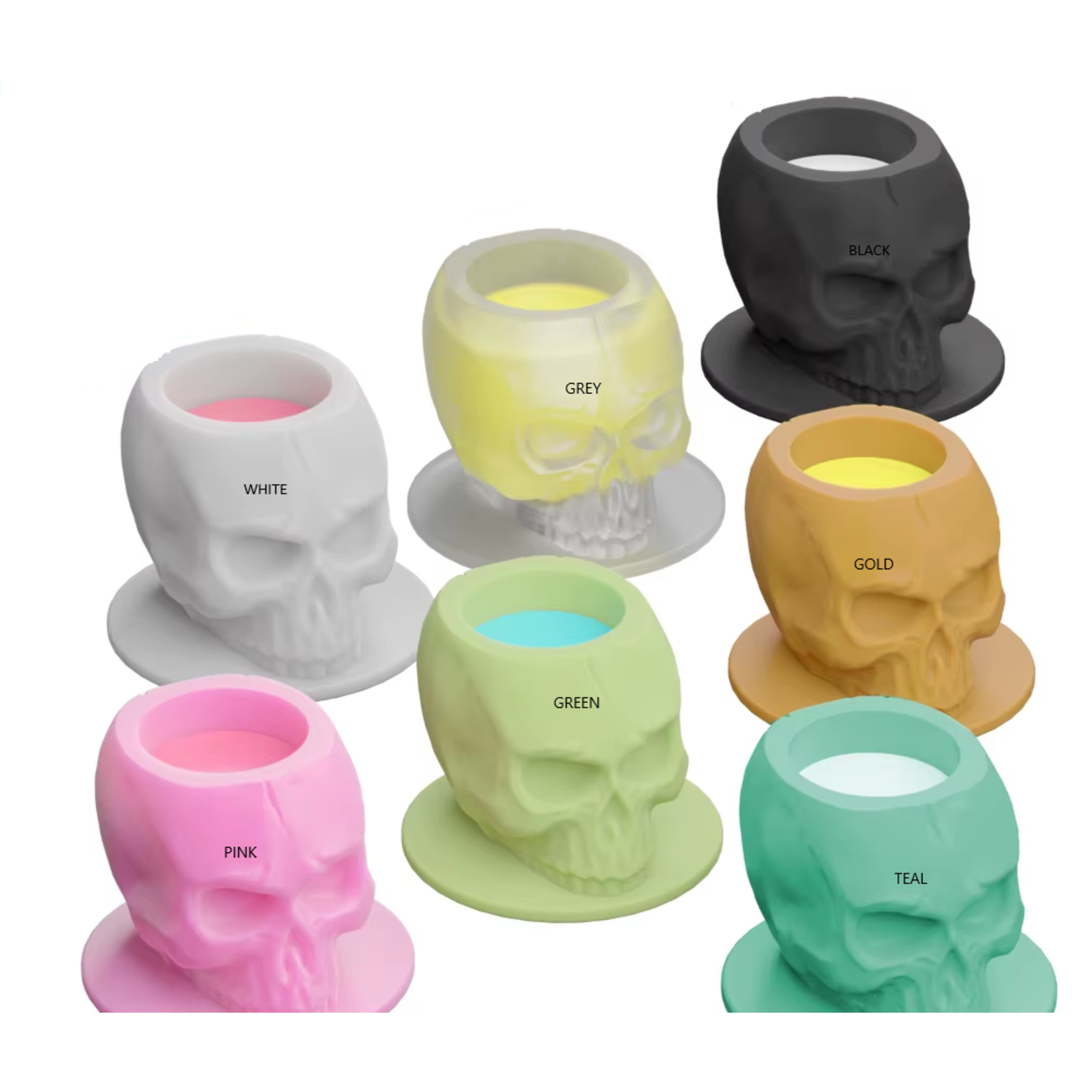 ULTRA SOFT SILICONE SKULLS INK CUPS