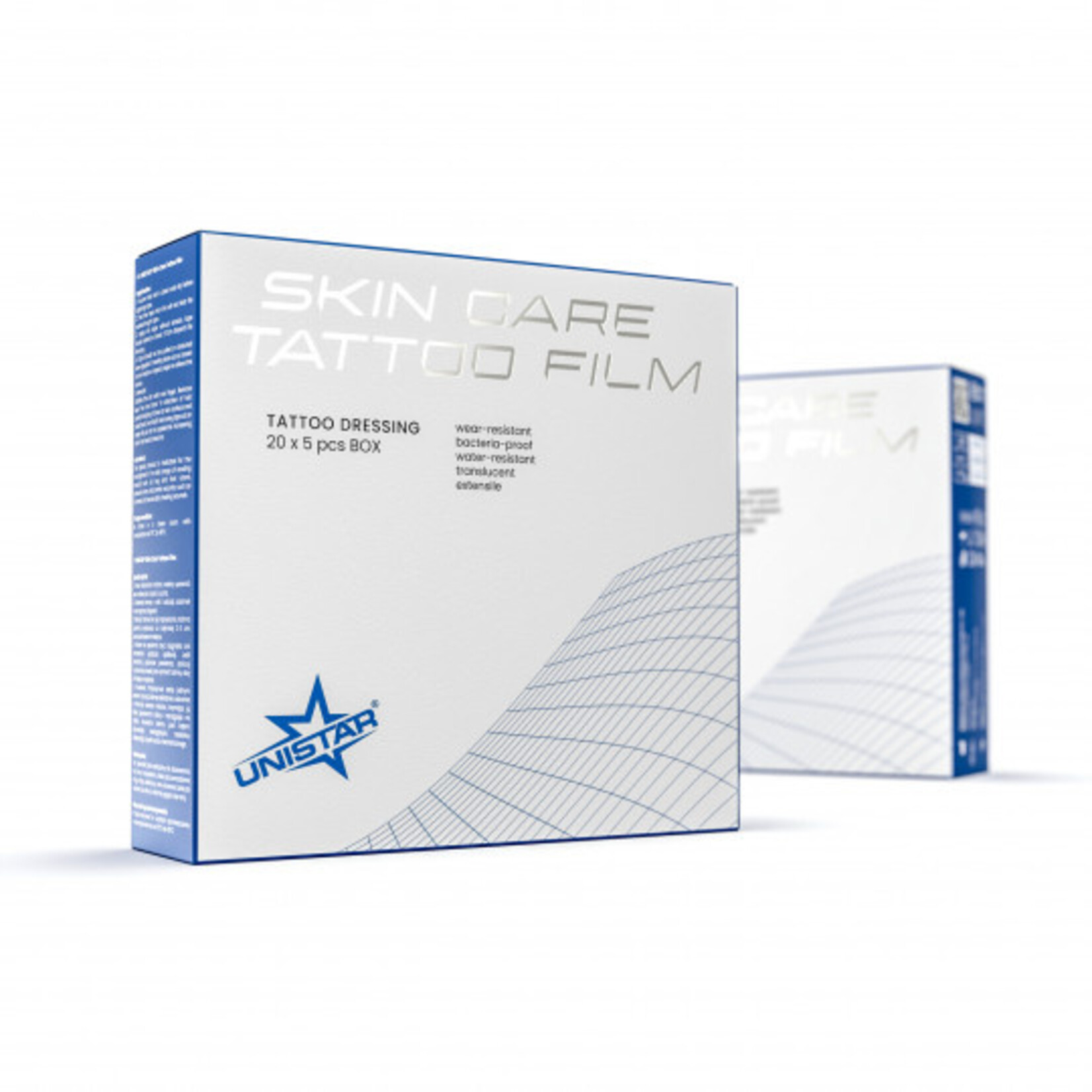 UNISTAR SKIN CARE TATTOO FILM DRESSING INDIVIDUAL SHEETS (1 PACK - 5PCS) - 12.5 CM X 12.5 CM