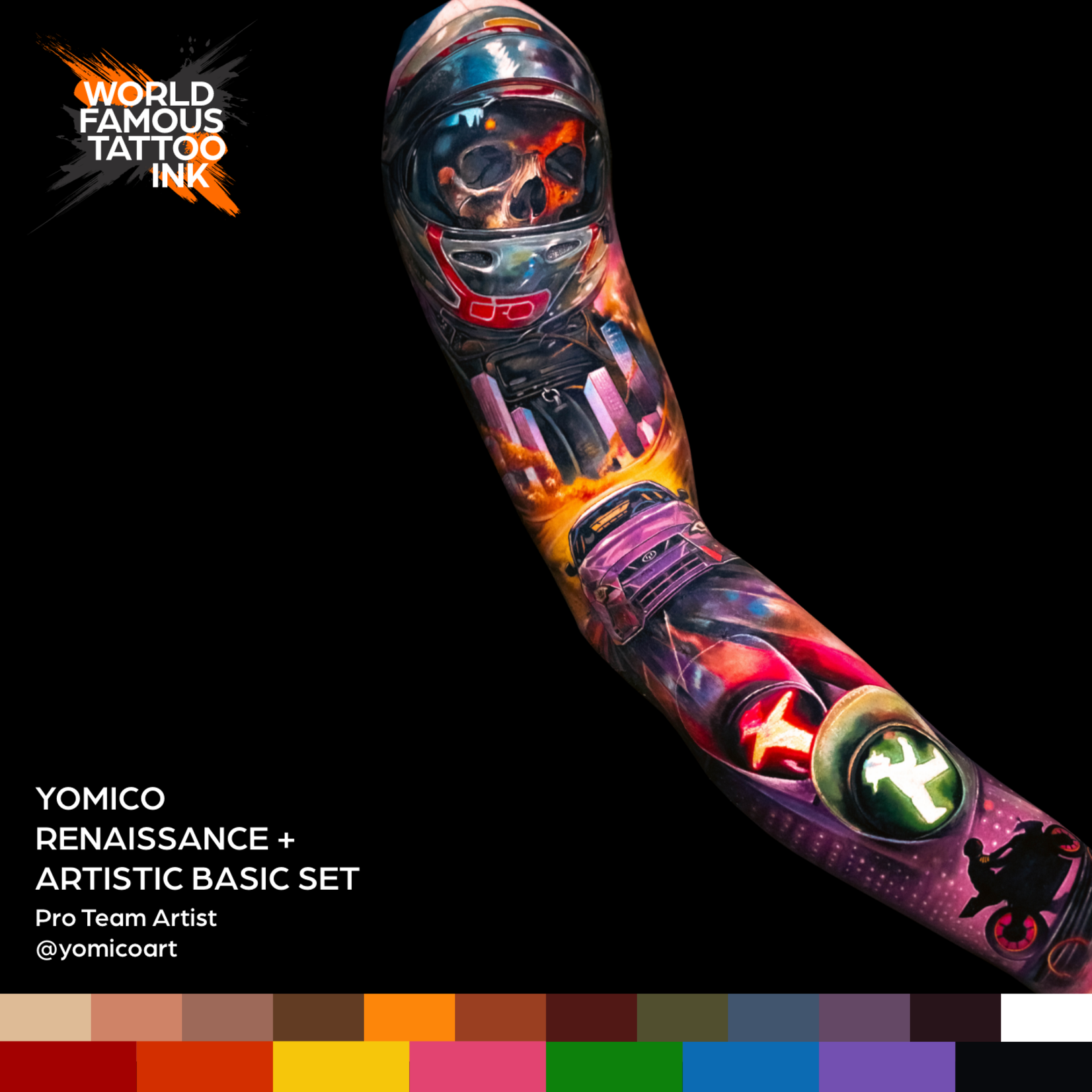 WORLD FAMOUS TATTOO INK - YOMICO MORENO ARTISTIC BASIC SET 1OZ