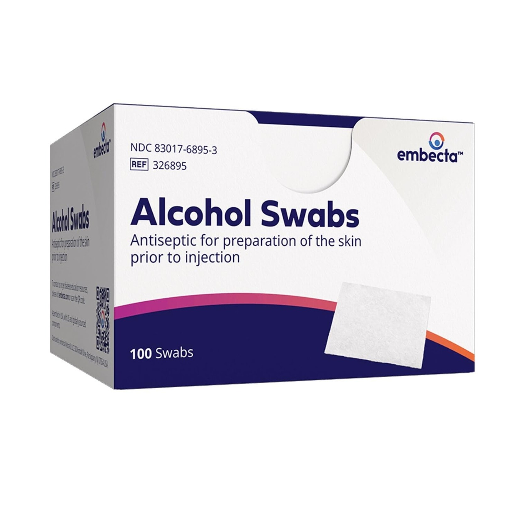 EMBECTA - ALCOHOL SWABS - 100 SWABS