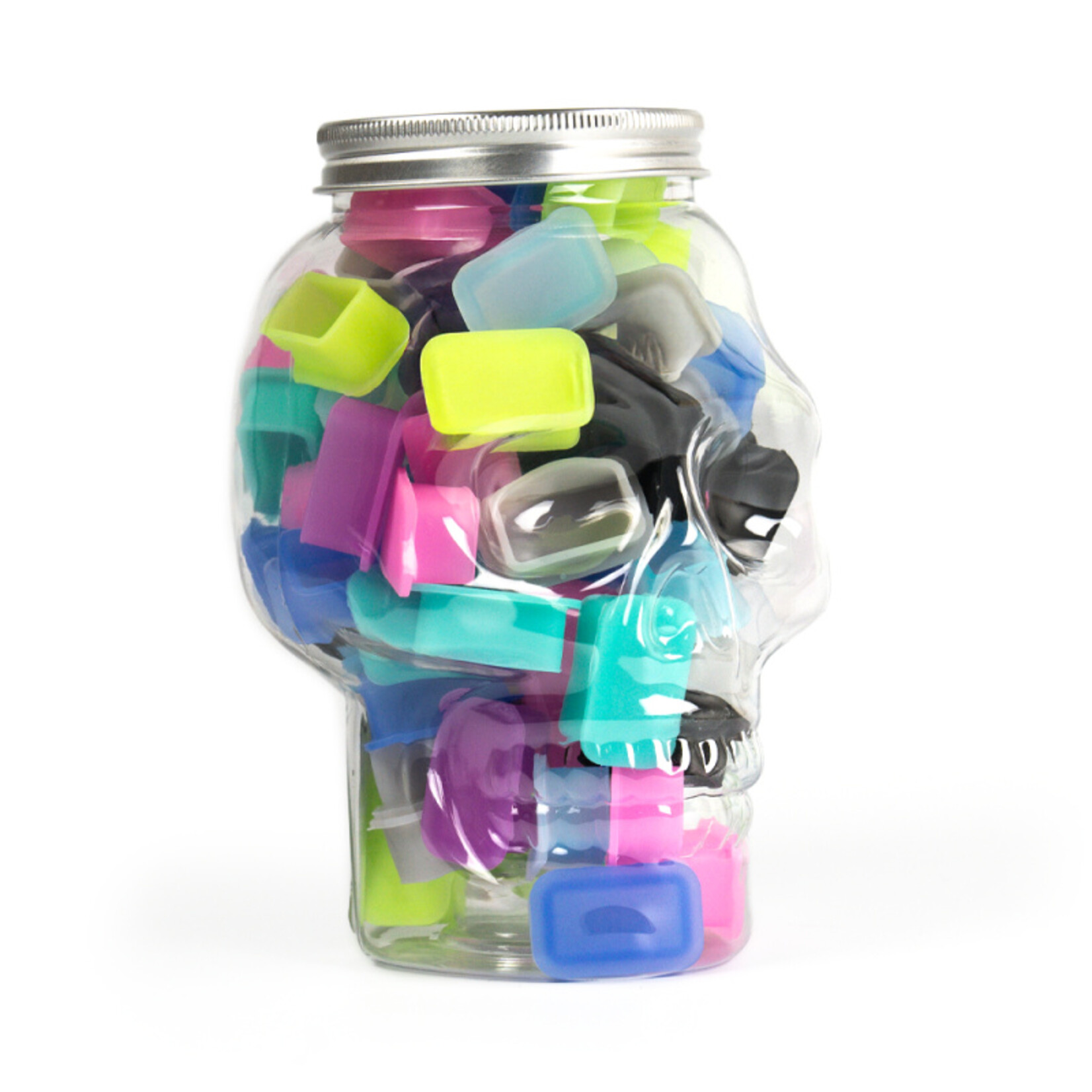 UNISTAR RECTANGLE SILICONE INK CUPS IN A SKULL JAR- 80pcs