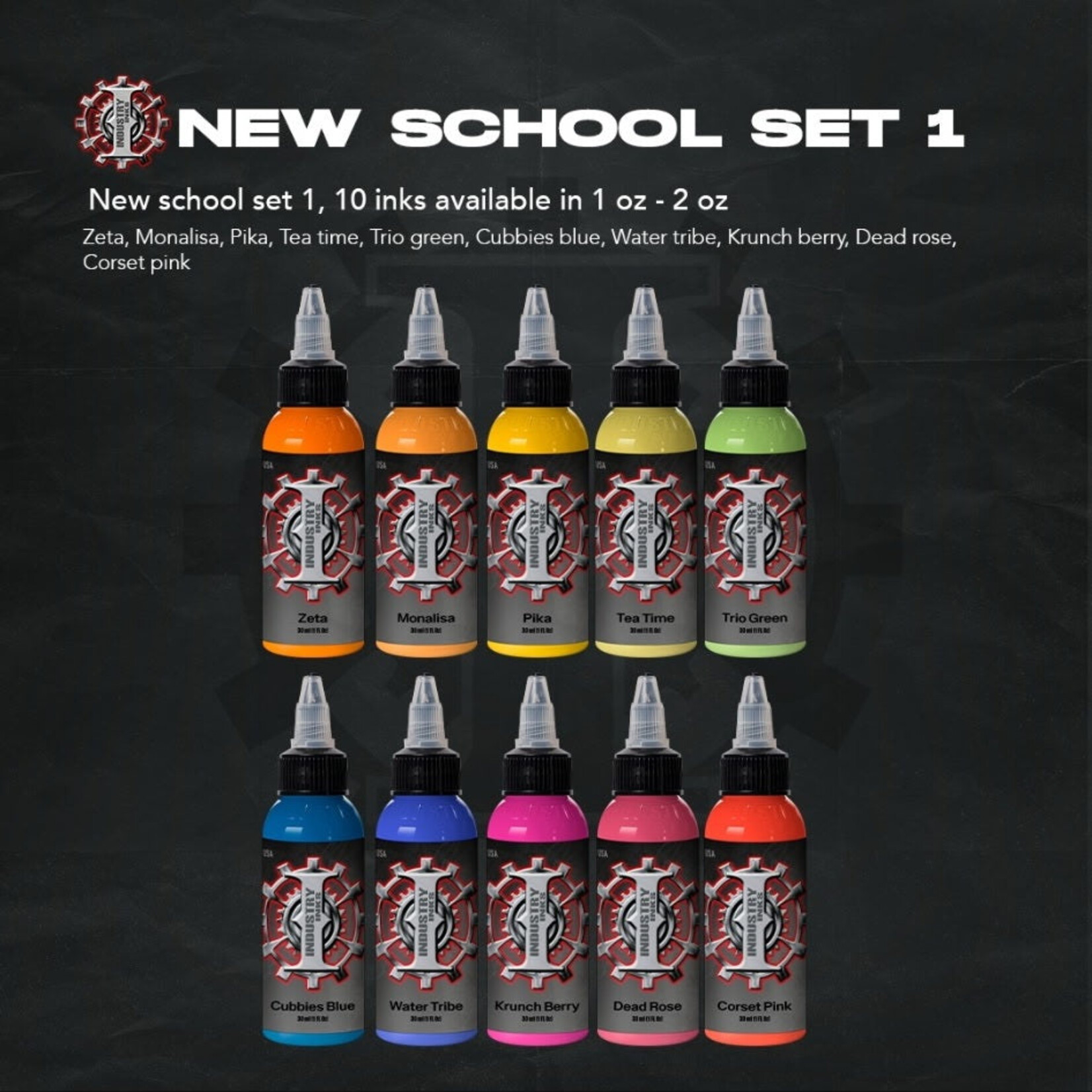 INDUSTRY INKS NEW SCHOOL COLOUR SET 1