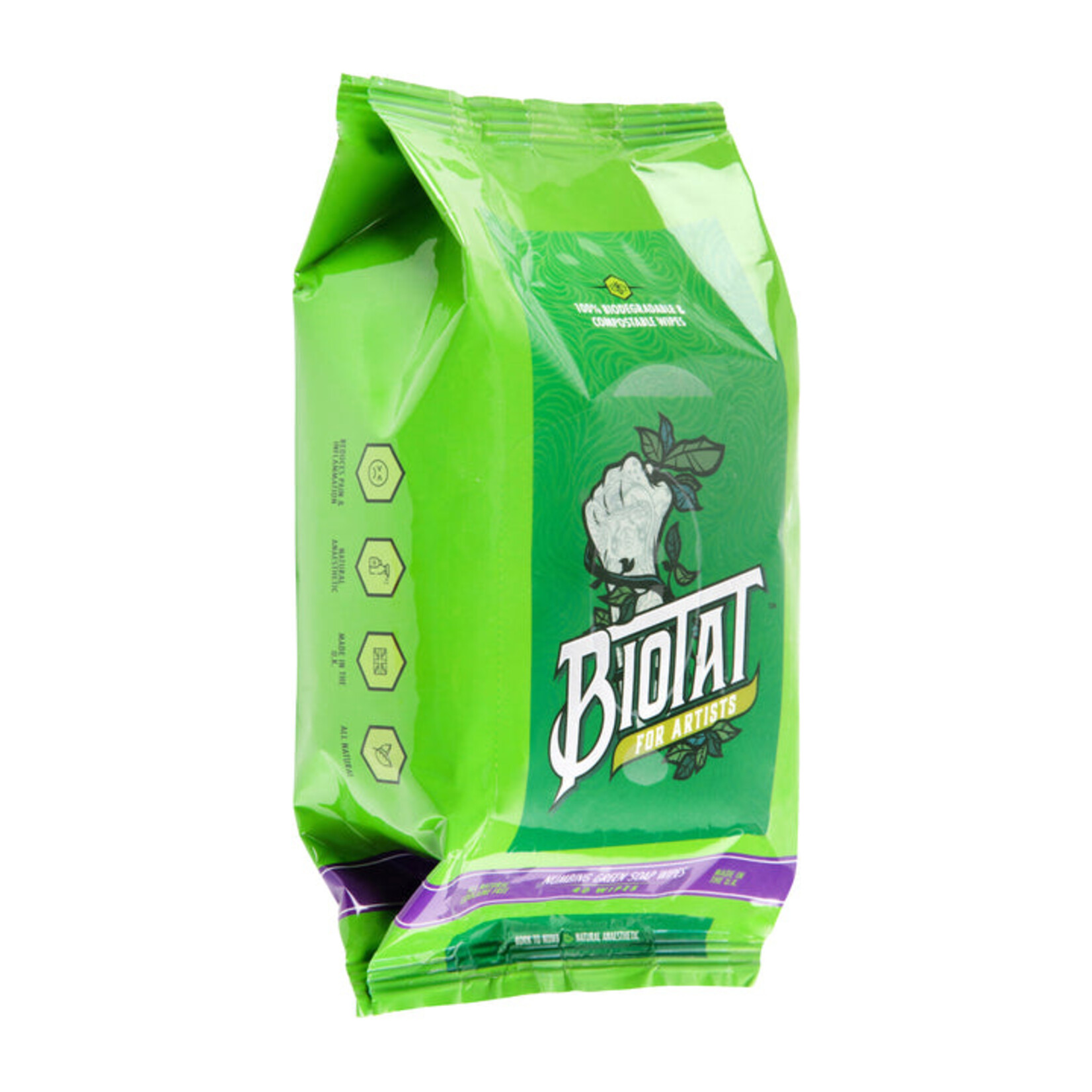 BIOTAT NUMBING GREEN SOAP WIPES