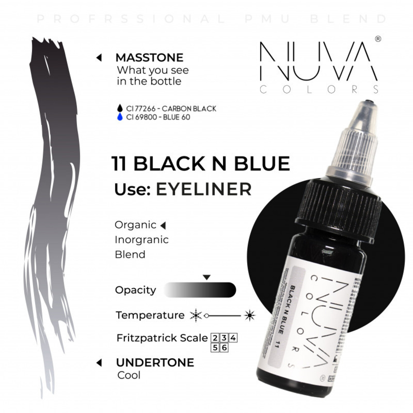 NUVA COLORS - 11 BLACK N BLUE - 15ml