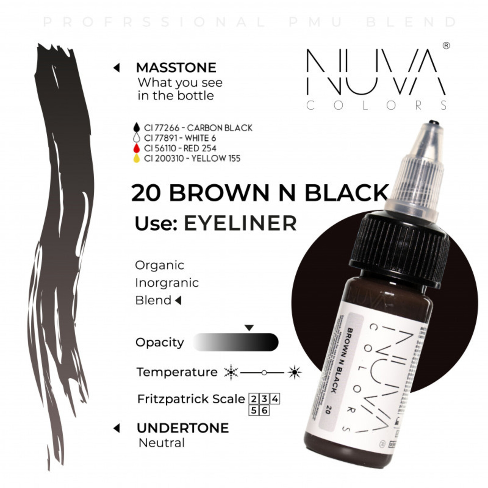 NUVA COLORS - 20 BROWN N BLACK - 15ml