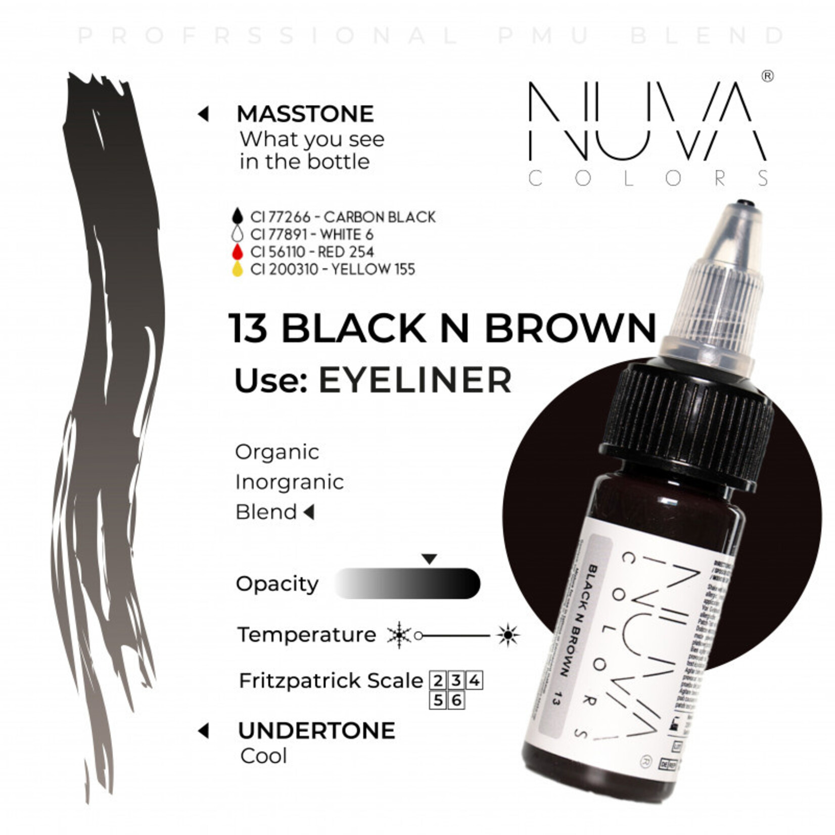 NUVA COLORS - 13 BLACK N BROWN - 15ml