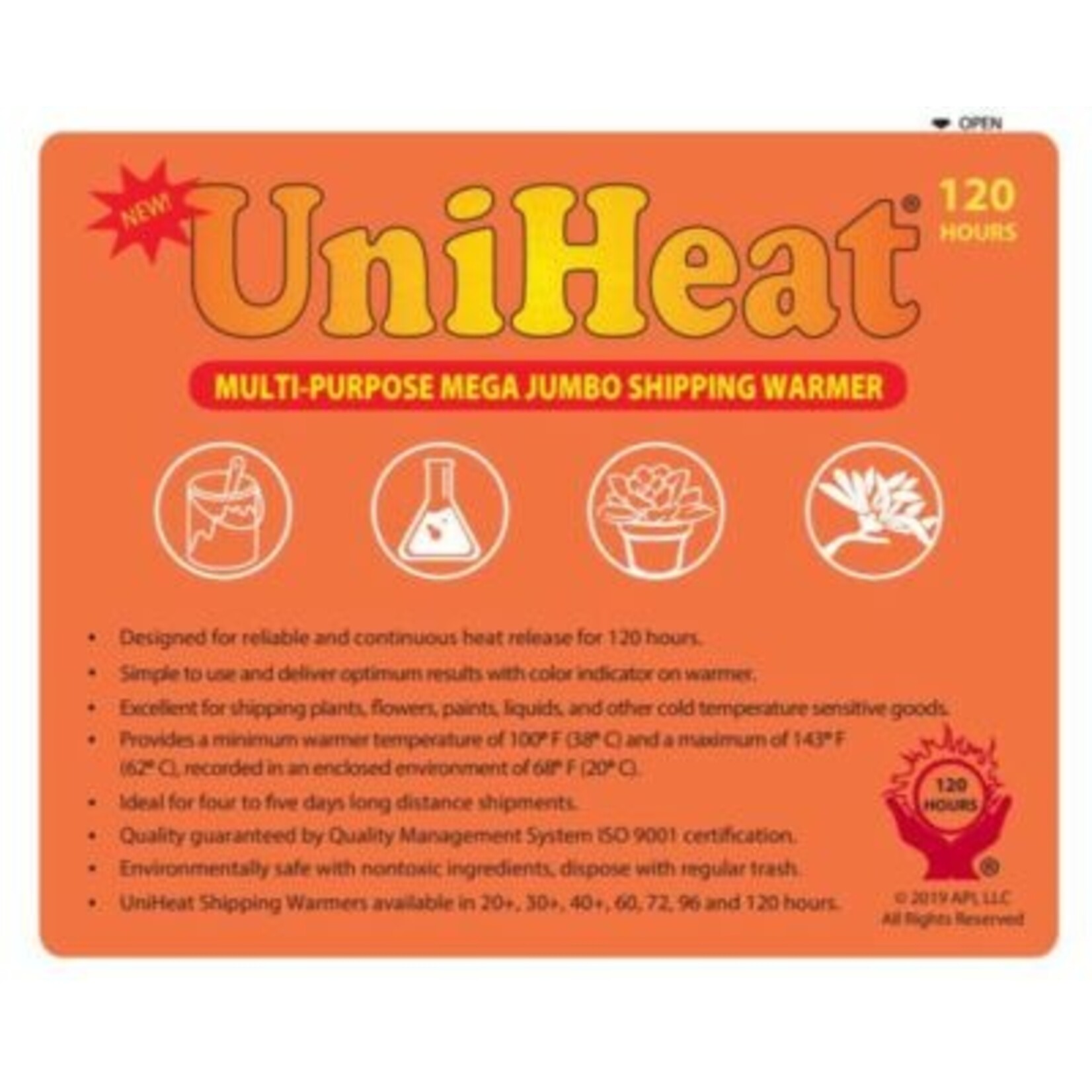 UNI HEAT SHIPPING WARMER HEAT PACK