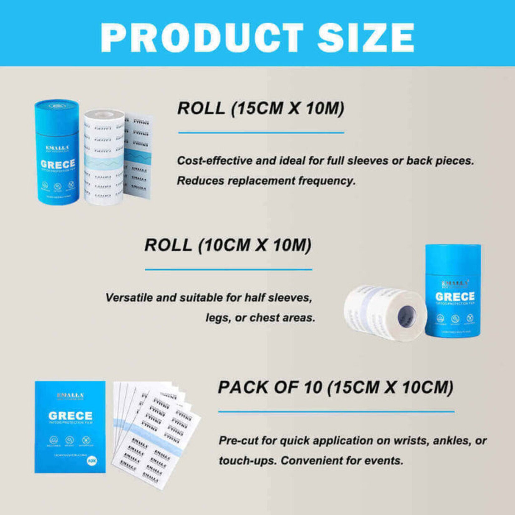 EMALLA GRECE 0.02mm TATTOO PROTECTION FILM