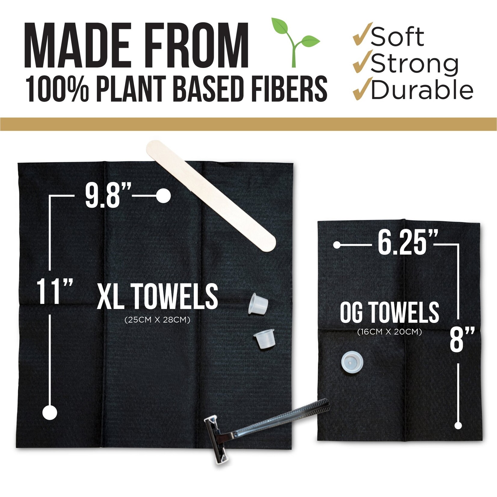 WIPE OUTZ PREMIUM XL DRY TATTOO TOWELS (BLACK 10 COUNT)