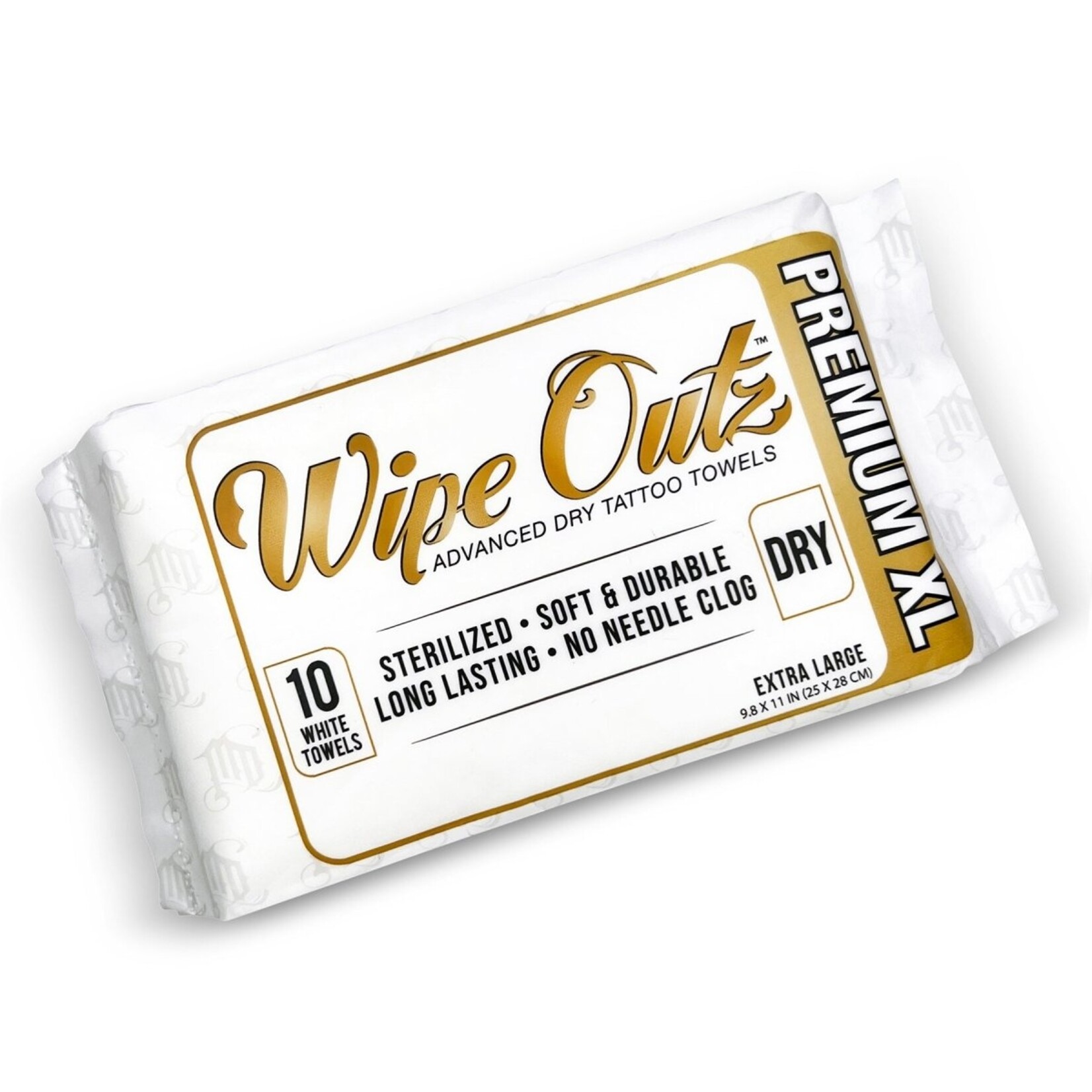 WIPE OUTZ PREMIUM TATTOO TOWEL - 10 CT XL (WHITE)