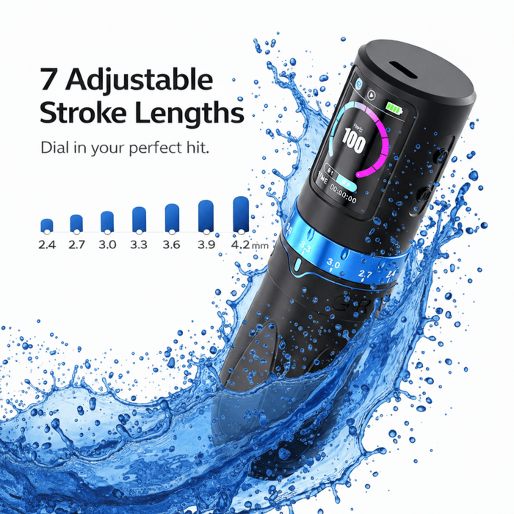 EMALLA WIRELESS TATTOO PEN MACHINE 2.4-4.2MM Strokes | GRAND G5 PRO (BLACK)