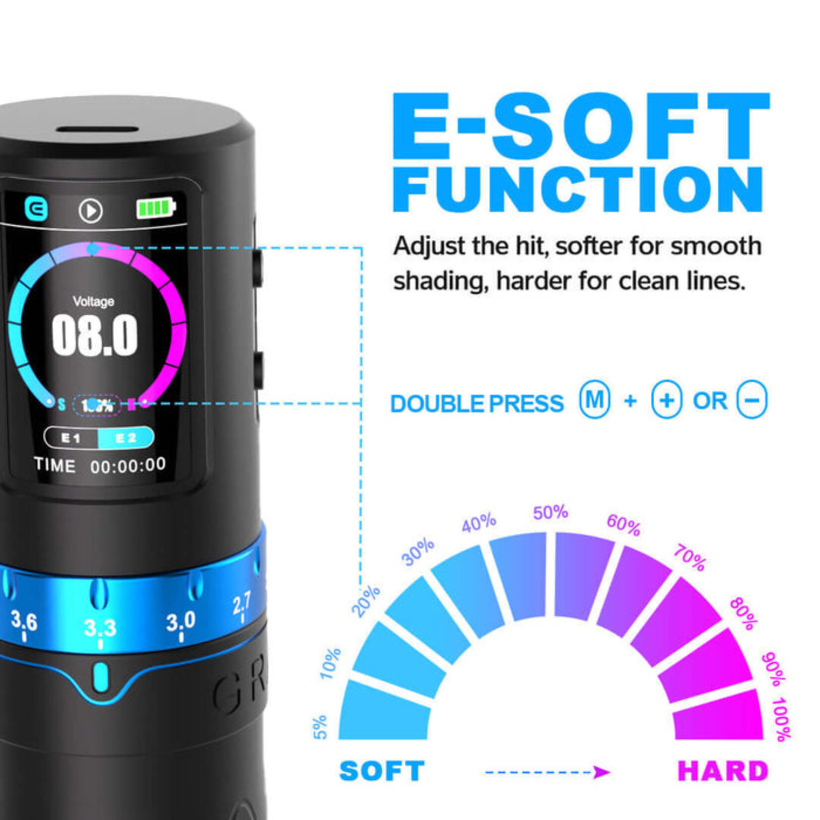 EMALLA WIRELESS TATTOO PEN MACHINE 2.4-4.2MM Strokes | GRAND G5 PRO (BLACK)