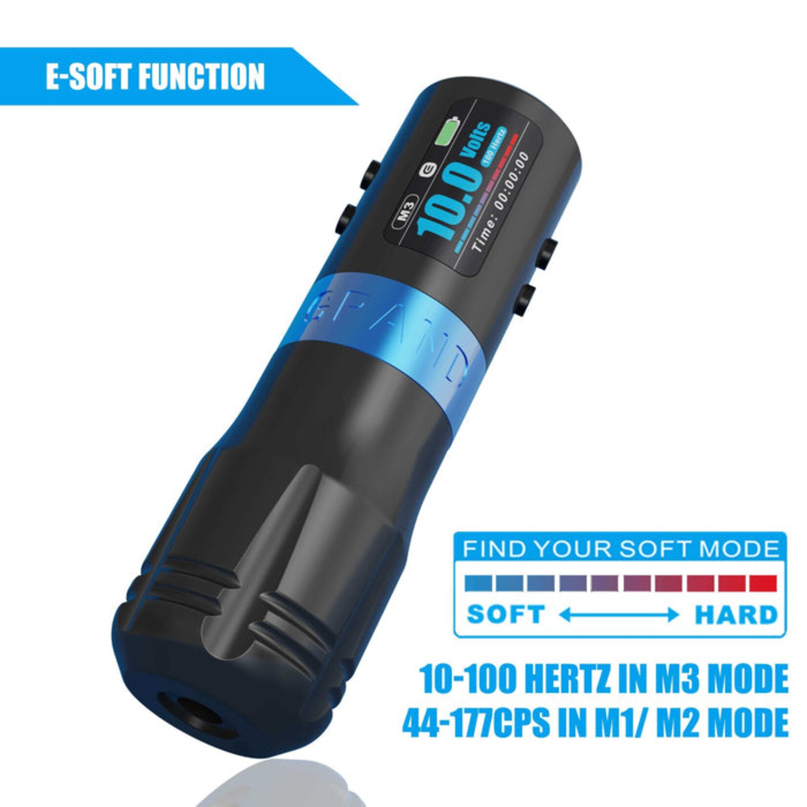 EMALLA WIRELESS TATTOO MACHINE  4.2mm  STROKE SOFT FUNCTION - GRAND G4 (BLUE)