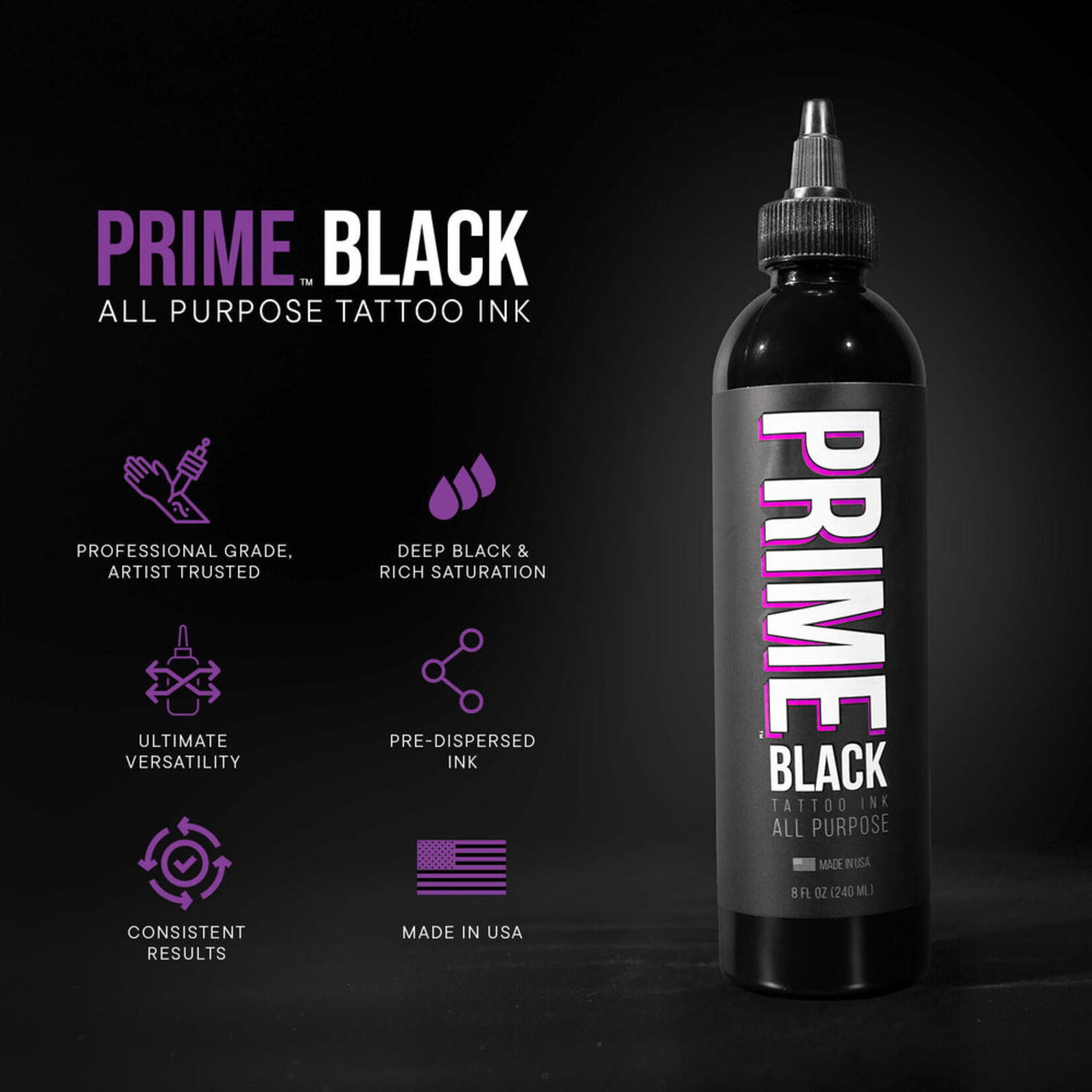 PRIME TATTOO INK BLACK  8oz