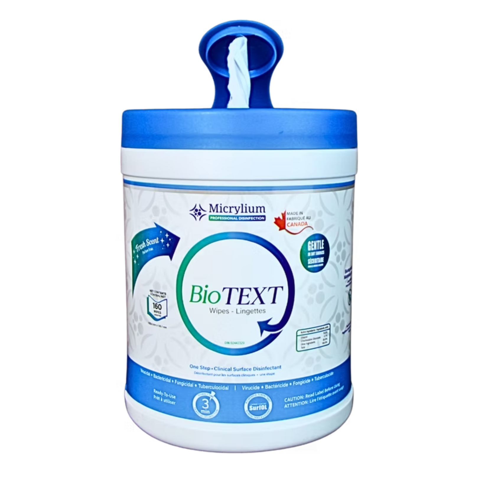 MICRYLIUM BIOTEXT CANNISTER WIPES (160 SHEETS/CAN)
