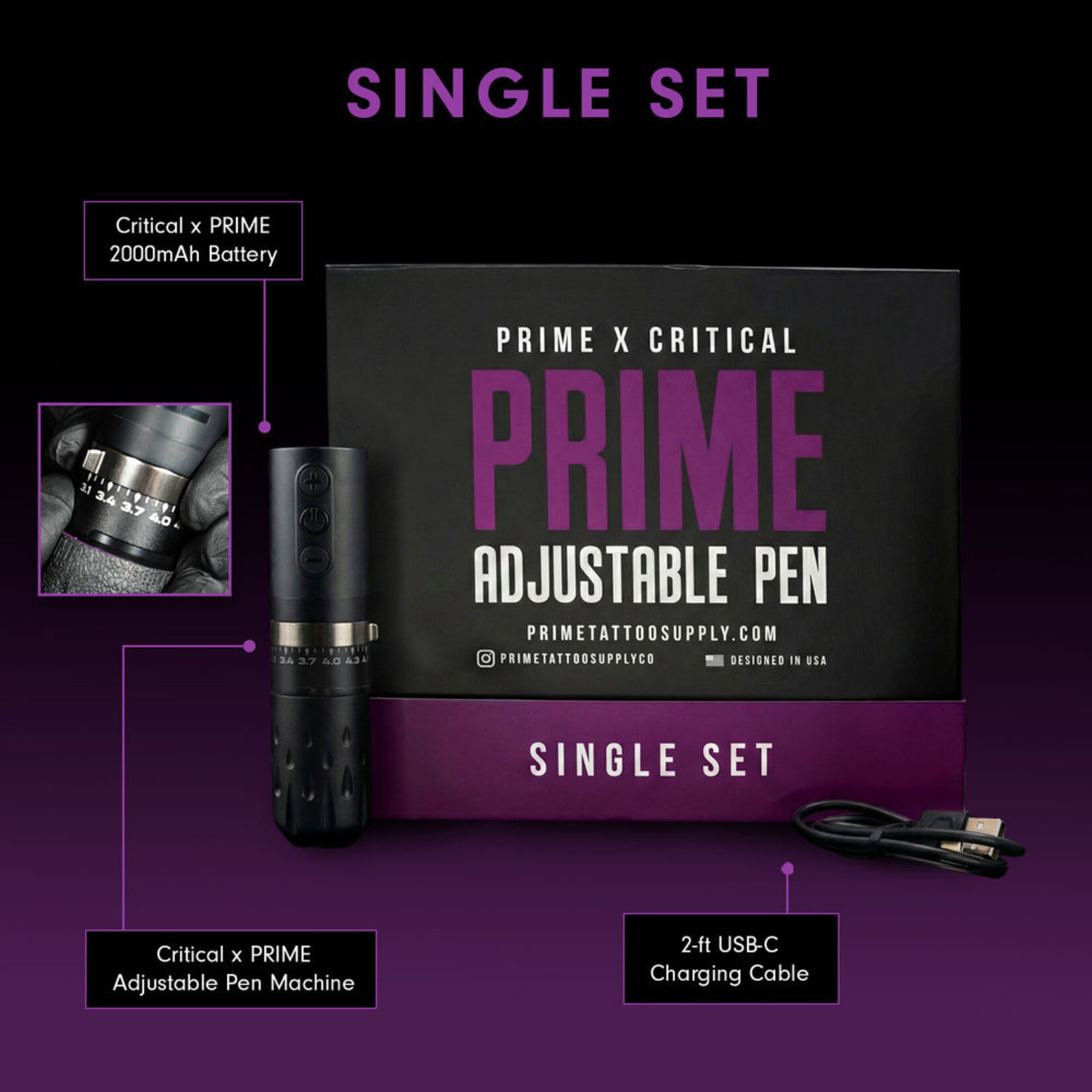 PRIME X CRITICAL ADJUSTABLE PEN MACHINE