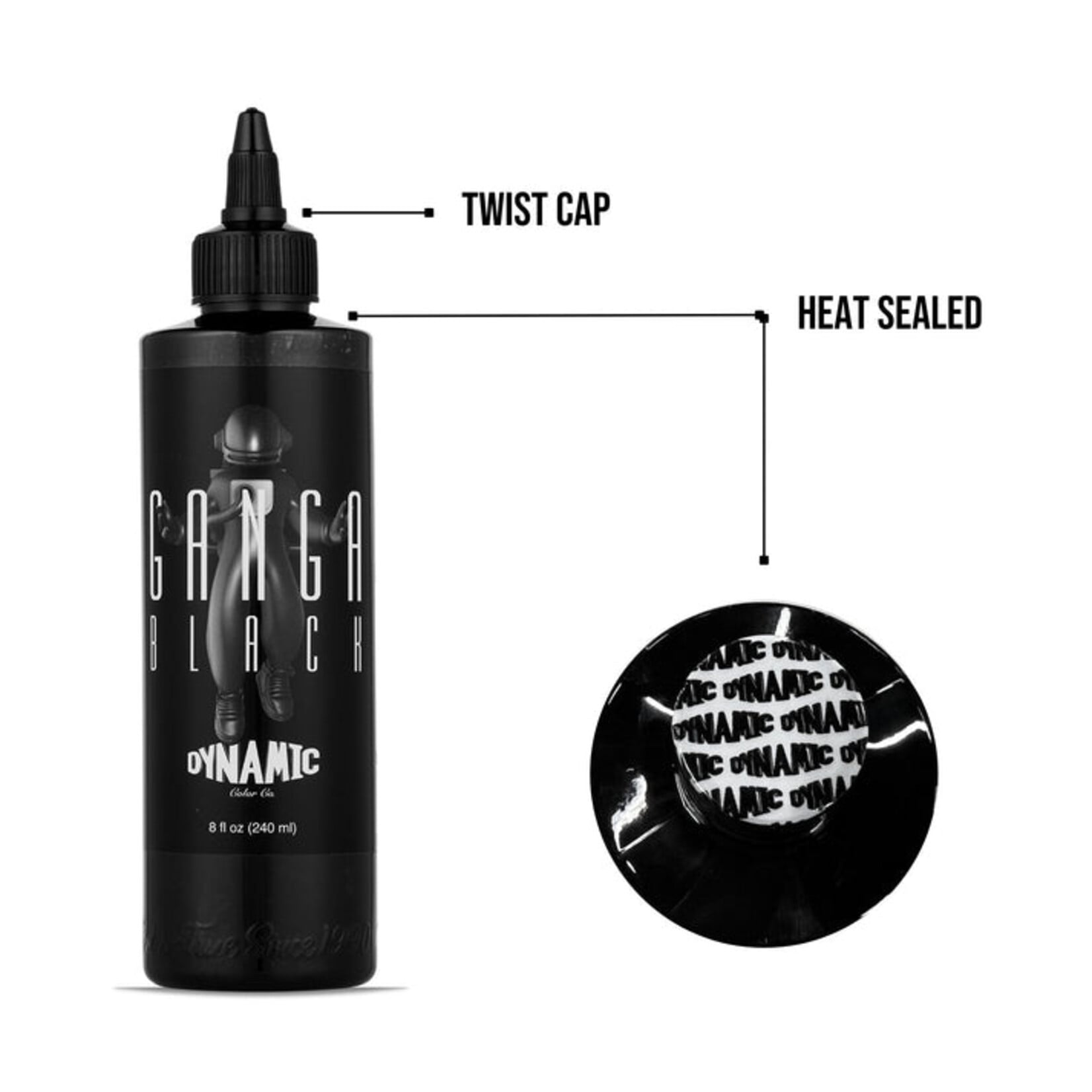 DYNAMIC INK GANGA BLACK TATTOO INK - 8OZ BOTTLE