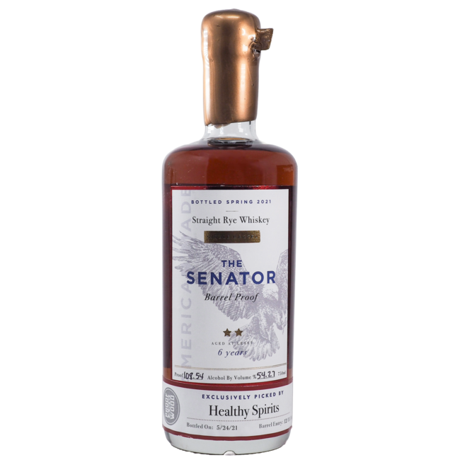 THE SENATOR HEALTHY SPIRITS SINGLE BARREL 6 YEAR RYE 108.54 PROOF 750ML