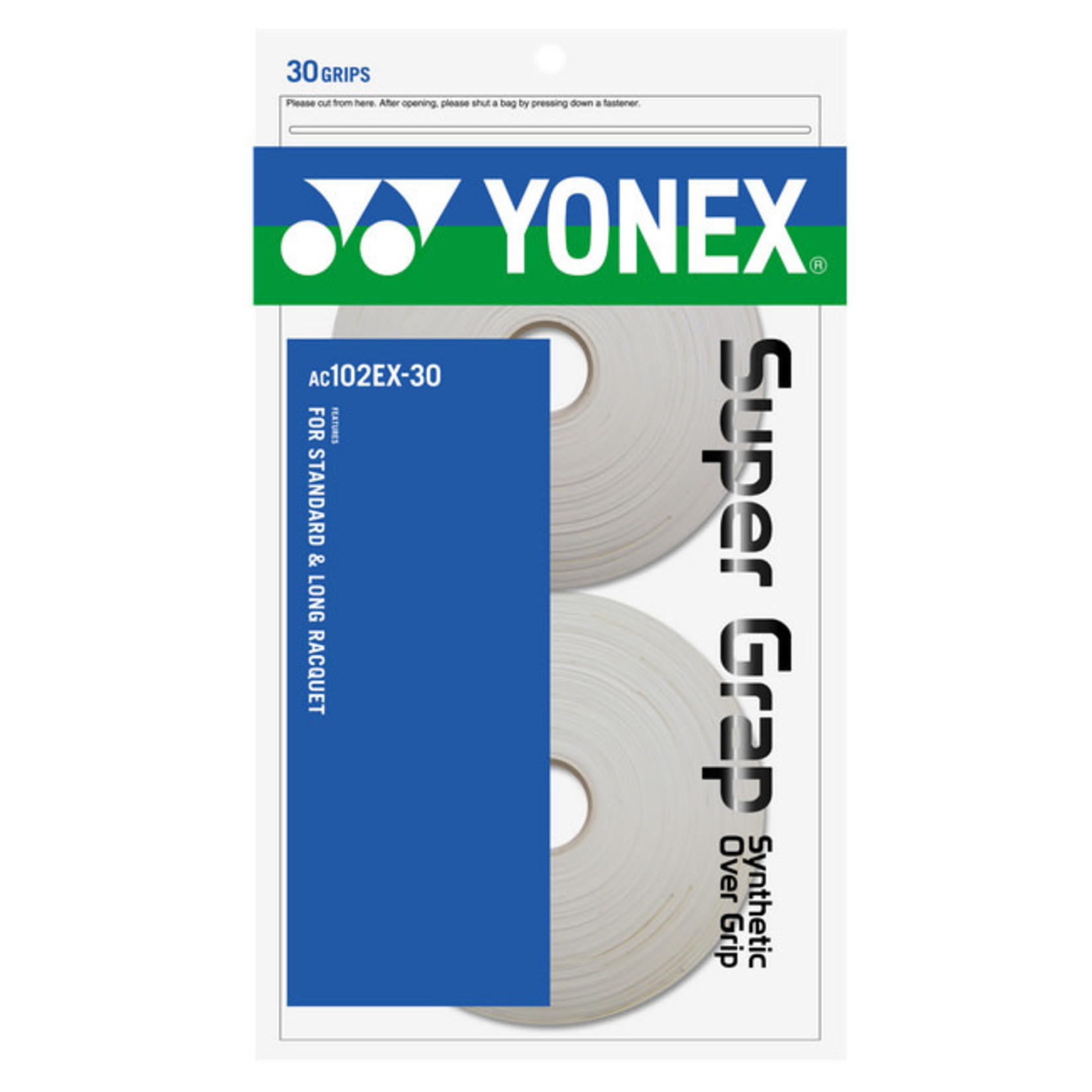 Yonex Yonex Super Grap White Overgrips -  30 Pack