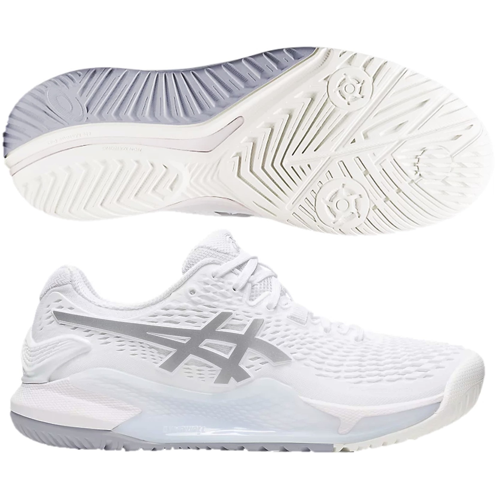 Asics Gel Resolution 9 Women's Tennis Shoe - White/Amethyst