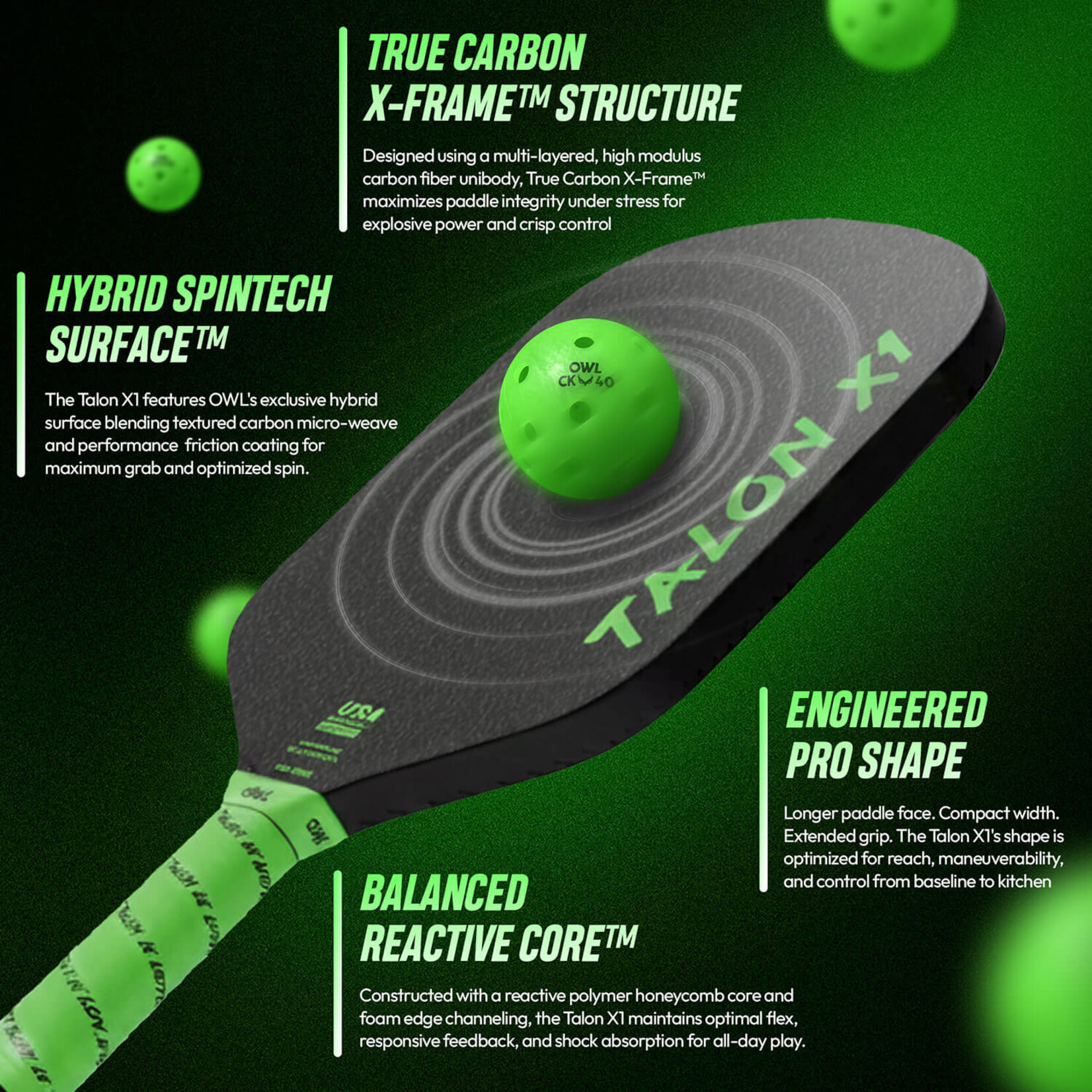Owl Sport The OWL Talon X1 Pickleball Paddle