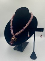 Kay Bolden Glass Angel Beaded Necklace/Earring Set
