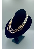 Blueskies Gallery Multi Colored Triple Strand Pearl Necklace