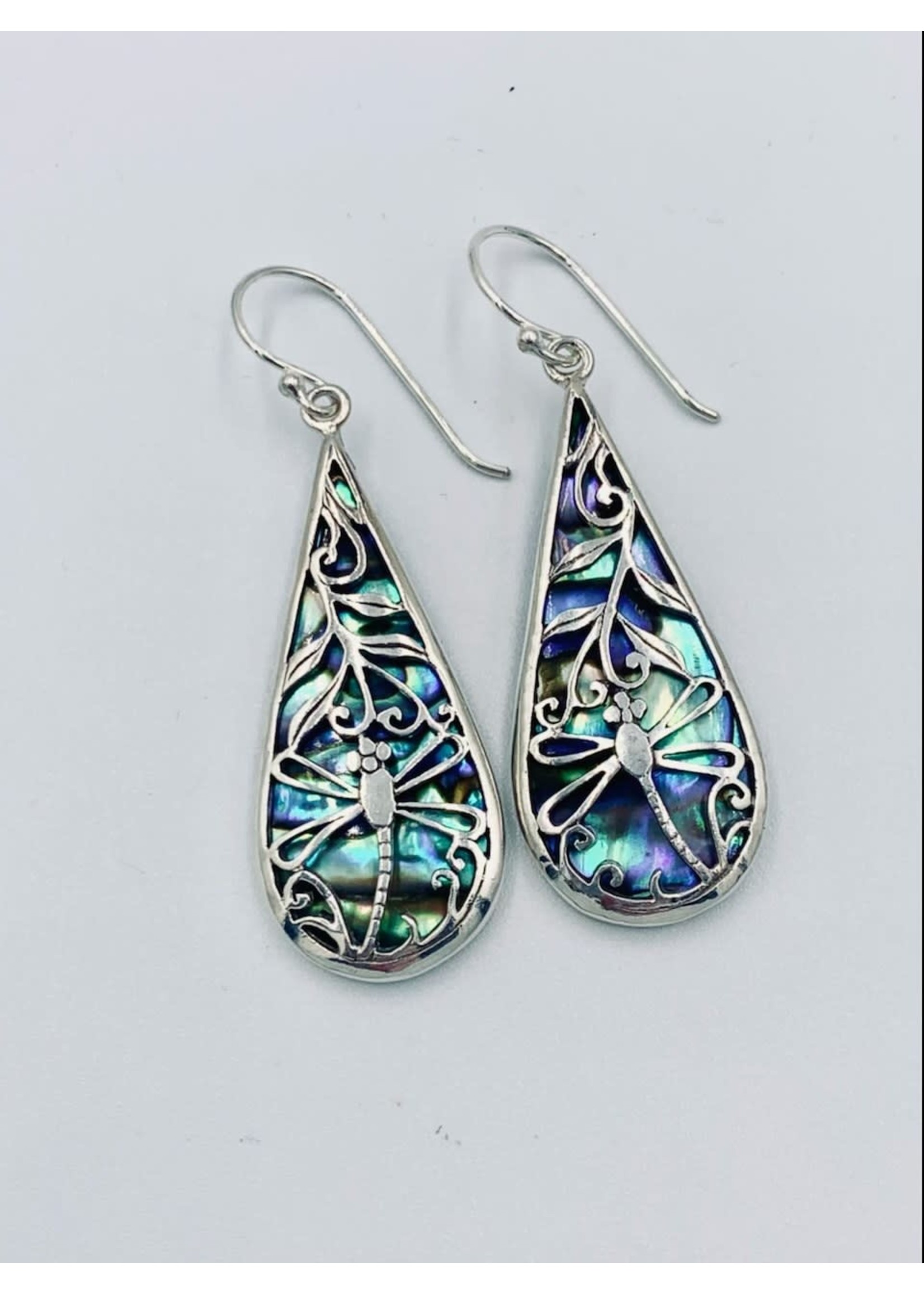 Blueskies Gallery Sterling silver Dragonfly teardrop earrings