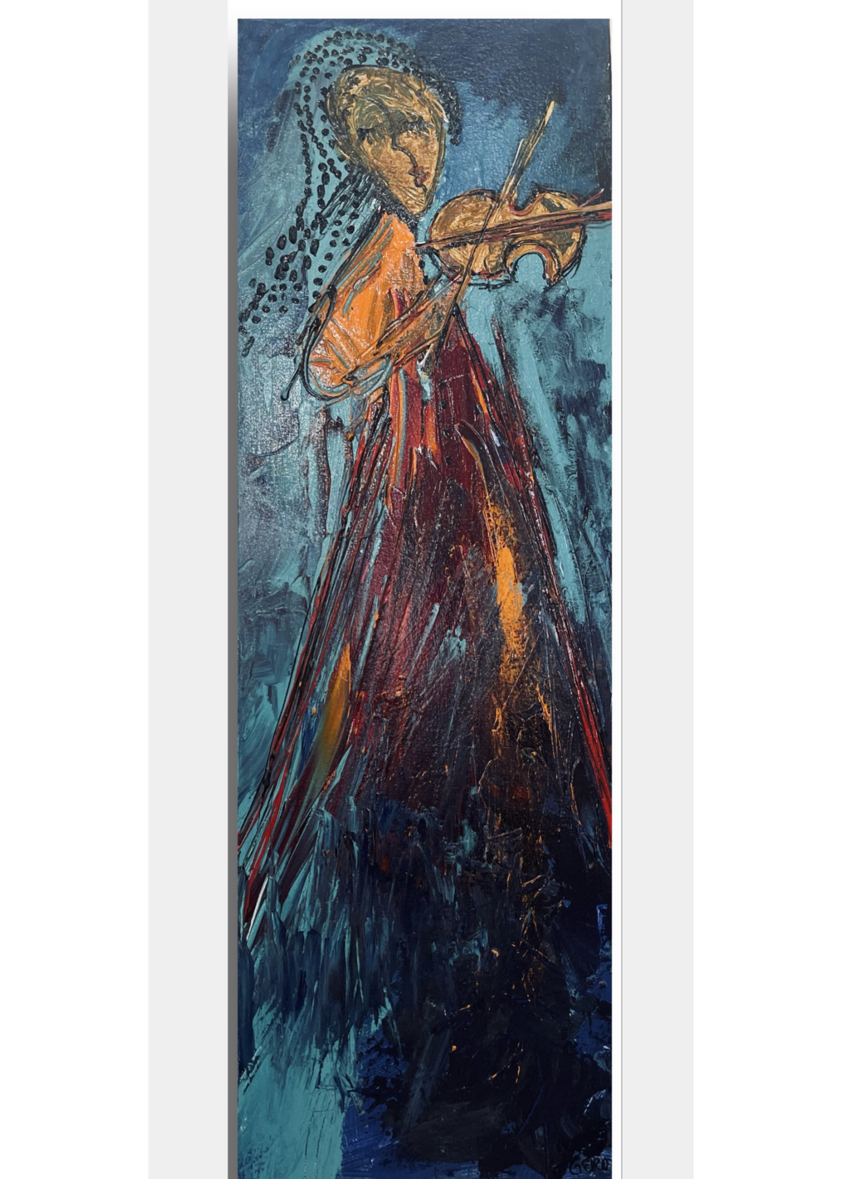 Gerome Meminger MEMG LADY W VIOLIN 12 X 36
