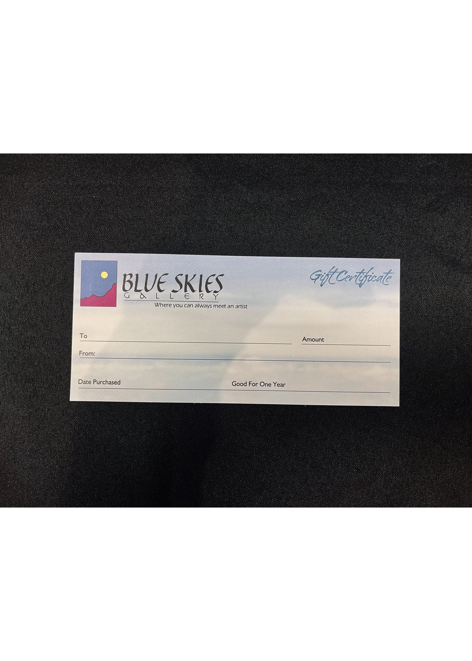 Blueskies Gallery Blueskies Gallery $100 gift certificate
