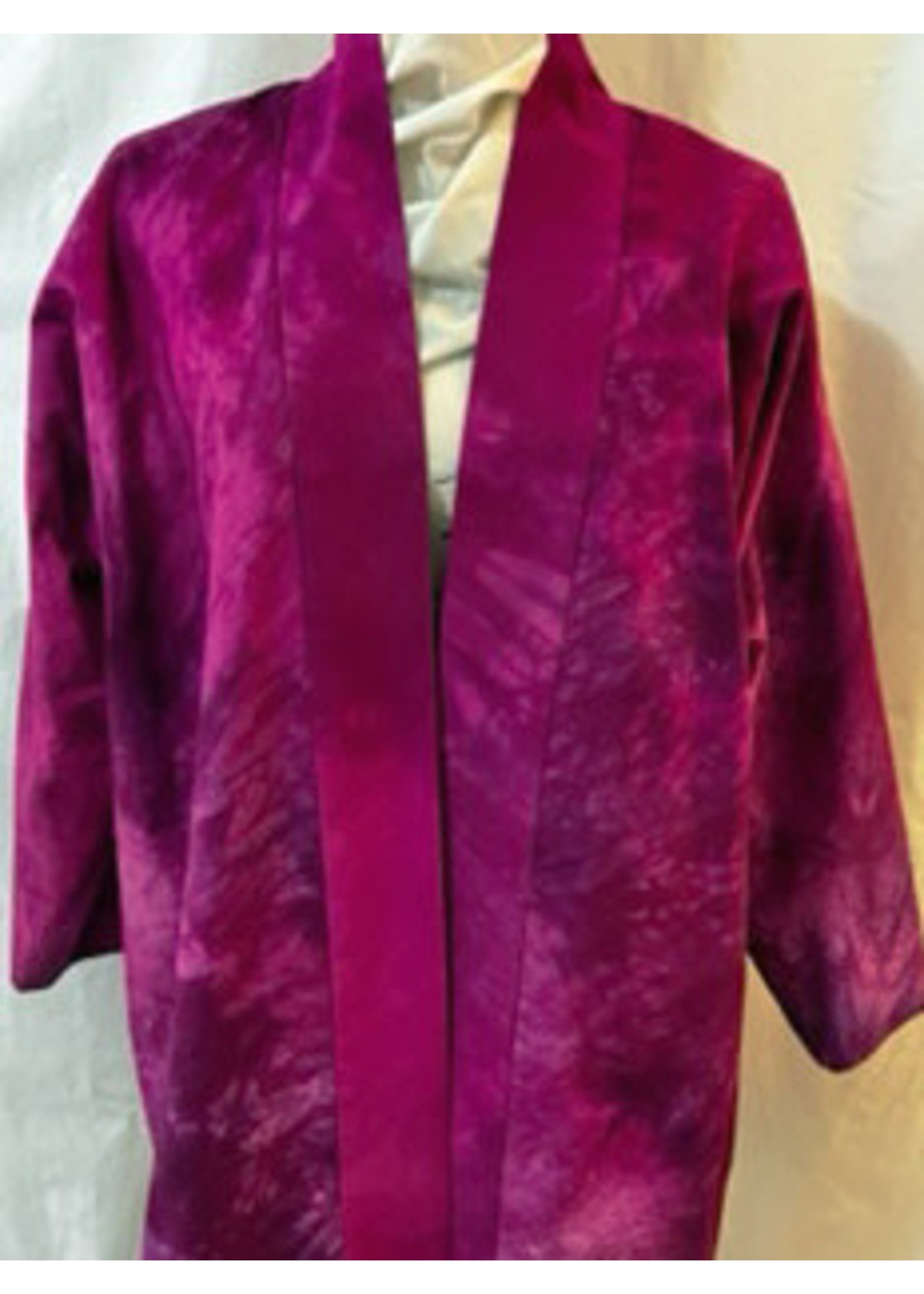 STUL-hand dyed fuschia jacket L hand stamped lining 44"bust
