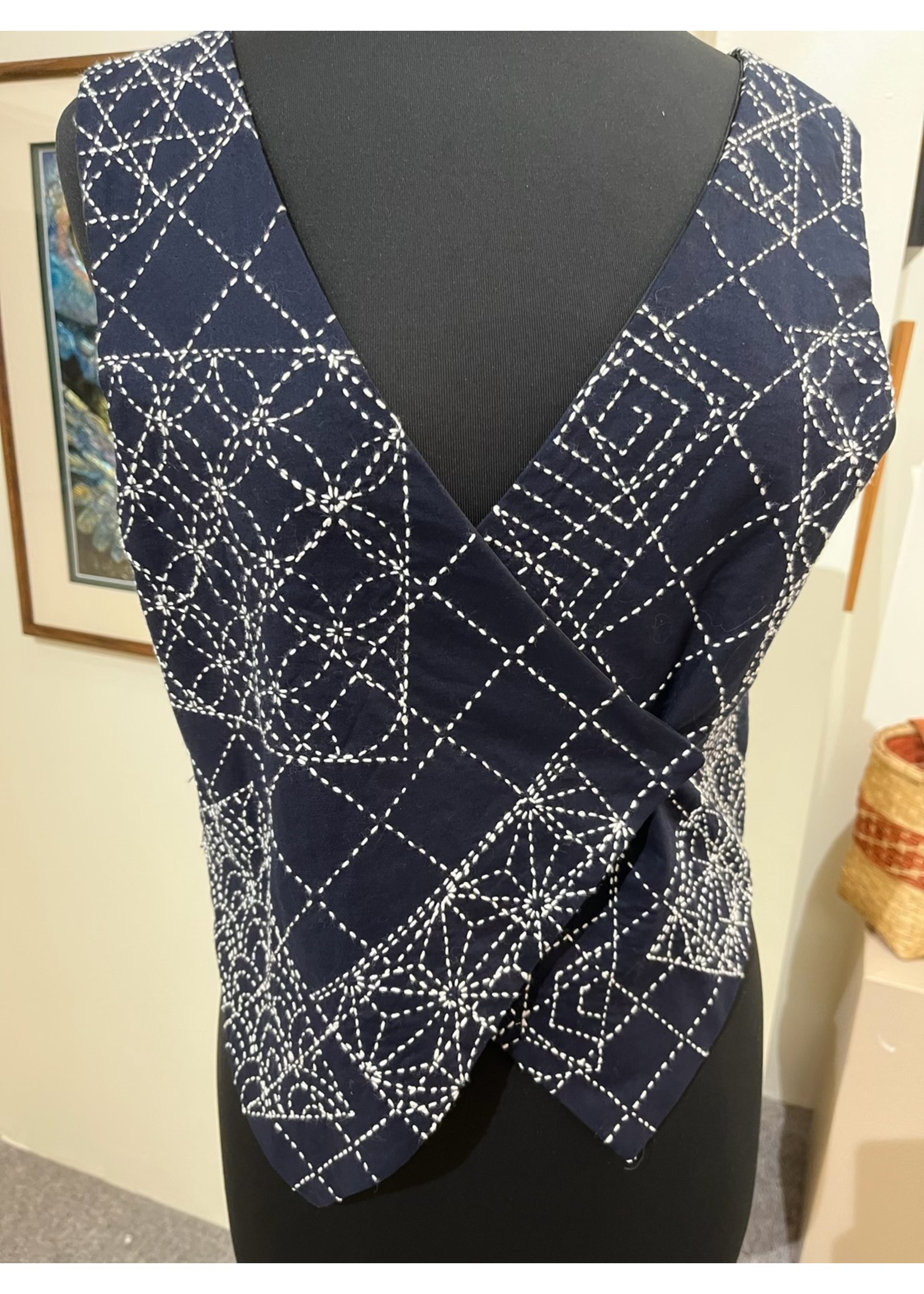 Priscilla Stultz STUL  SASHIKO VEST SIZE M