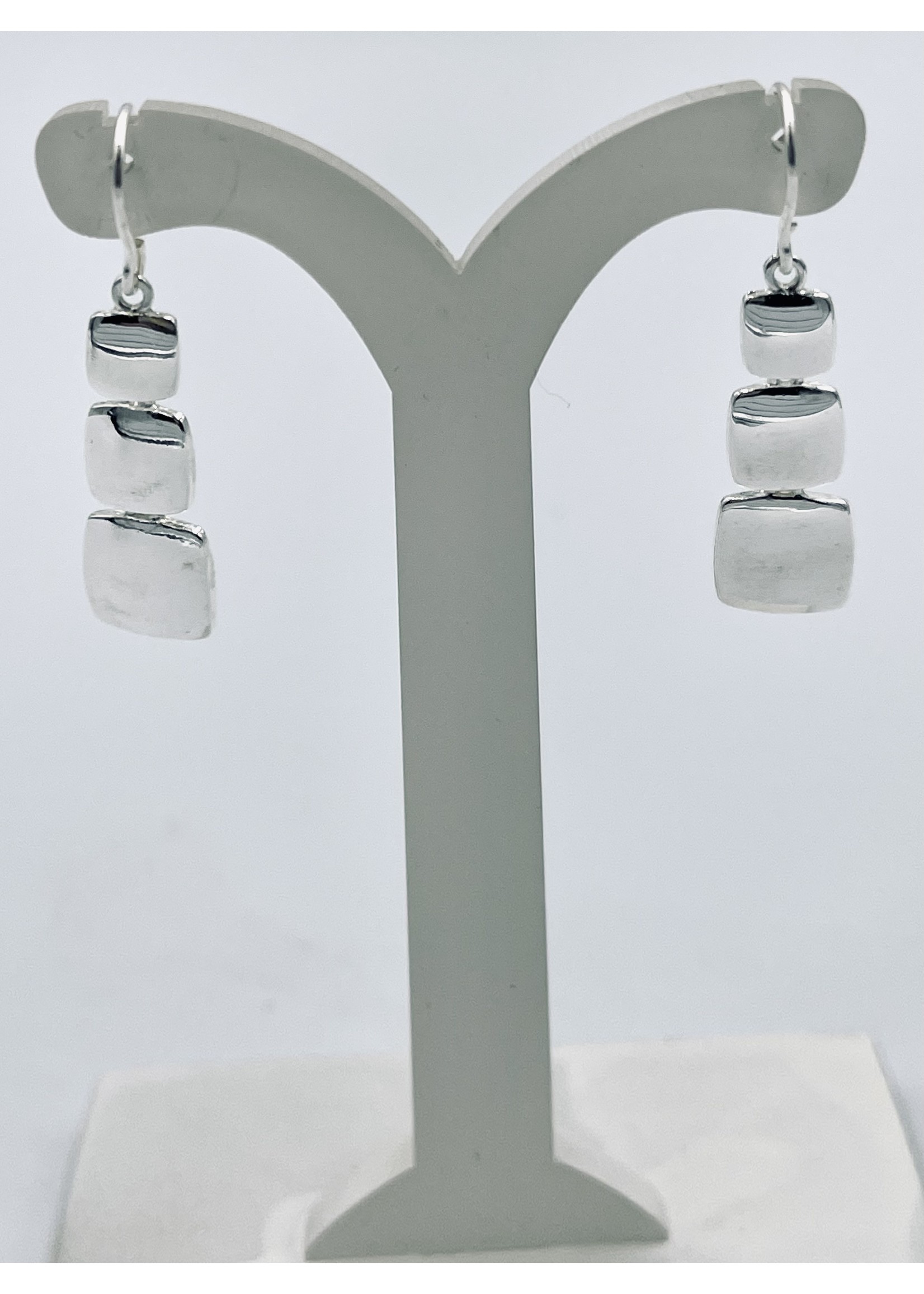 Blueskies Gallery BLUESKIES THREE SQUARE STERLING SILVER EARRINGS