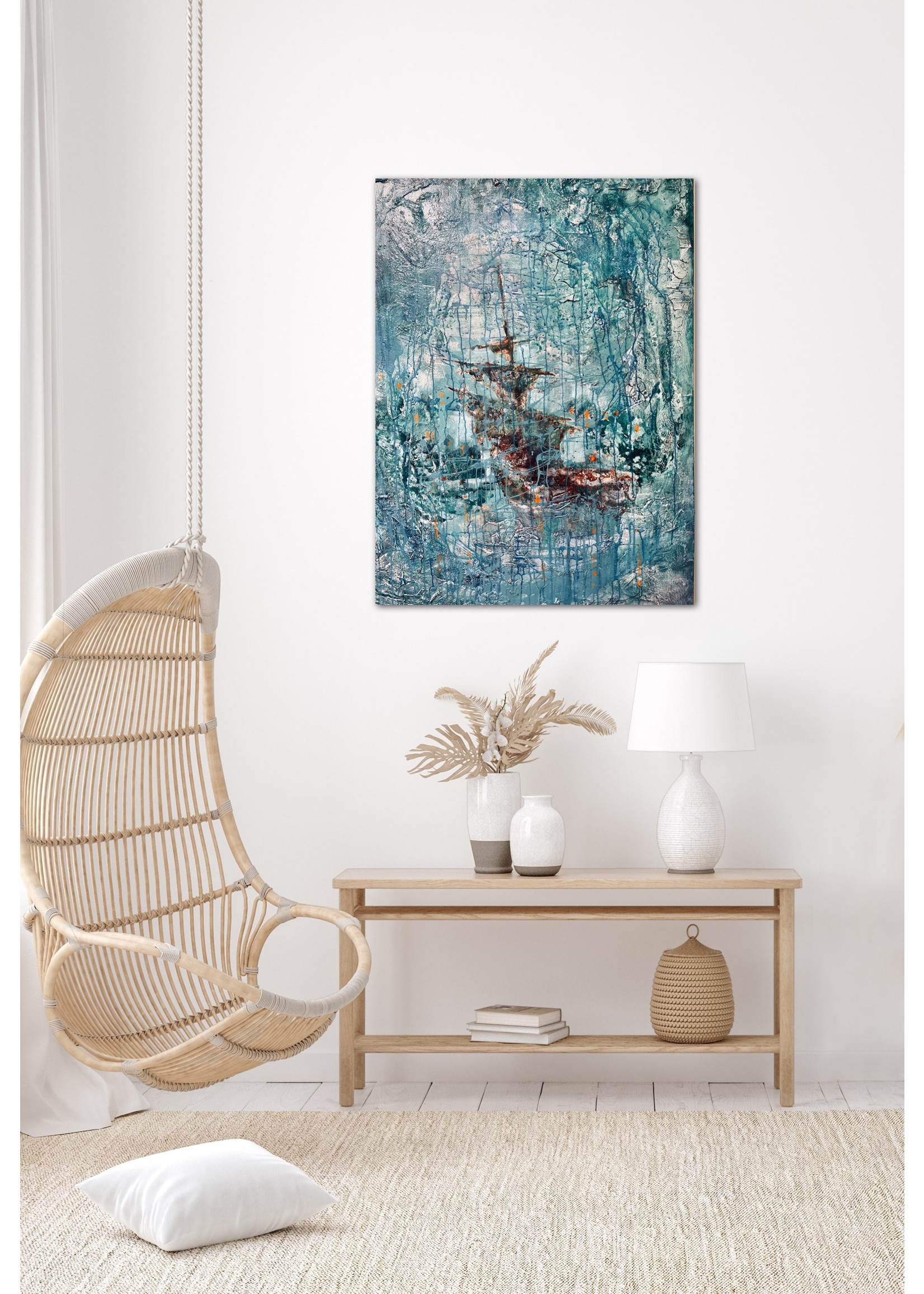Blueskies Gallery BLUESKIES GALLERY IGNAT KONSTANTINIV SAILS IN BLUE 40 X 30