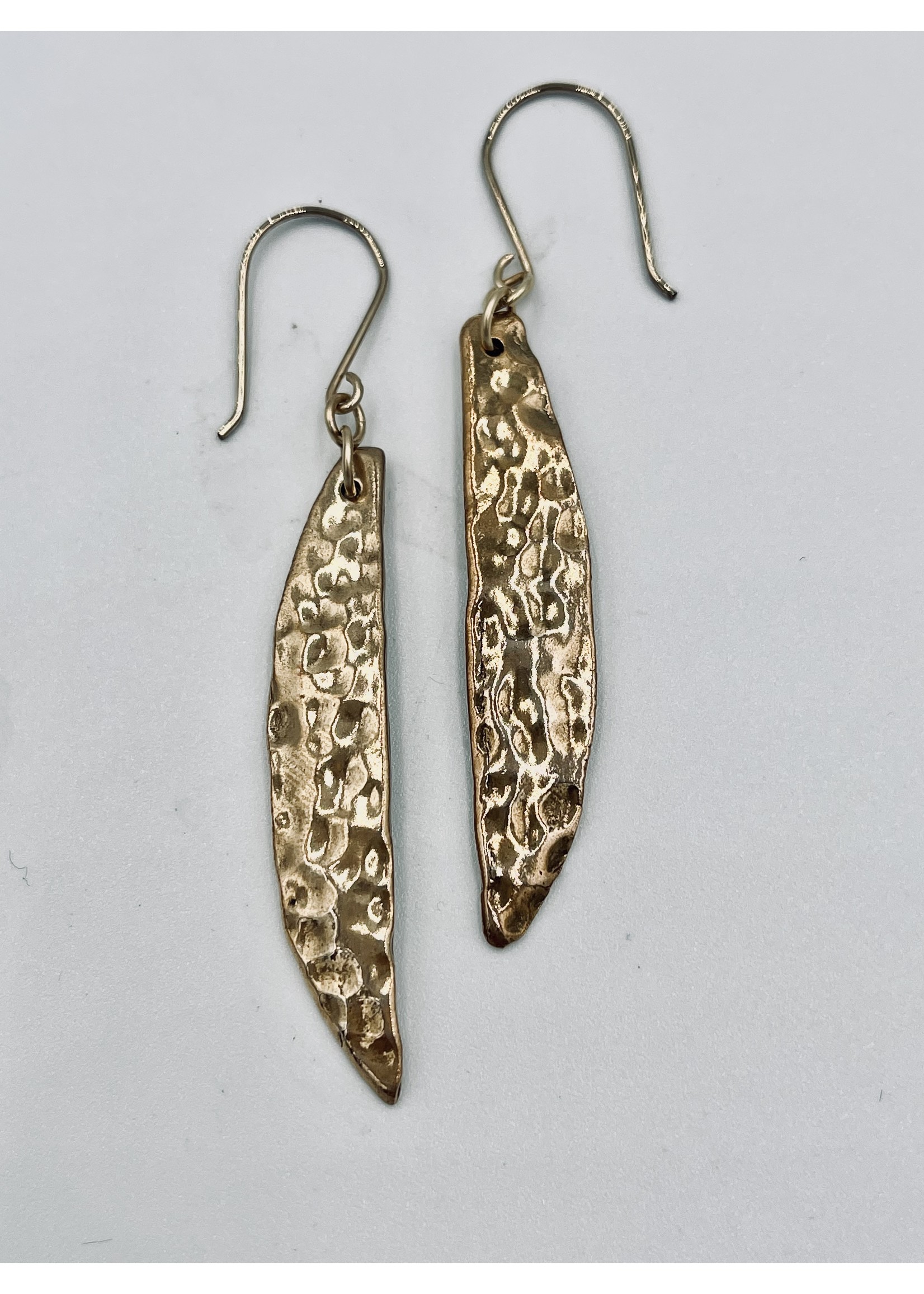 Blueskies Gallery Blueskies Gallery Long gold tone metal earings by Rebecca Ramos