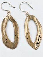 Blueskies Gallery Blueskies Gallery Gold tone oblong earrings by Rebecca Ramos