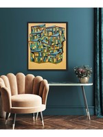 George Carroll  Acrylic On Canvas Framed 21x25 Midcentury Modern   Reflective Images